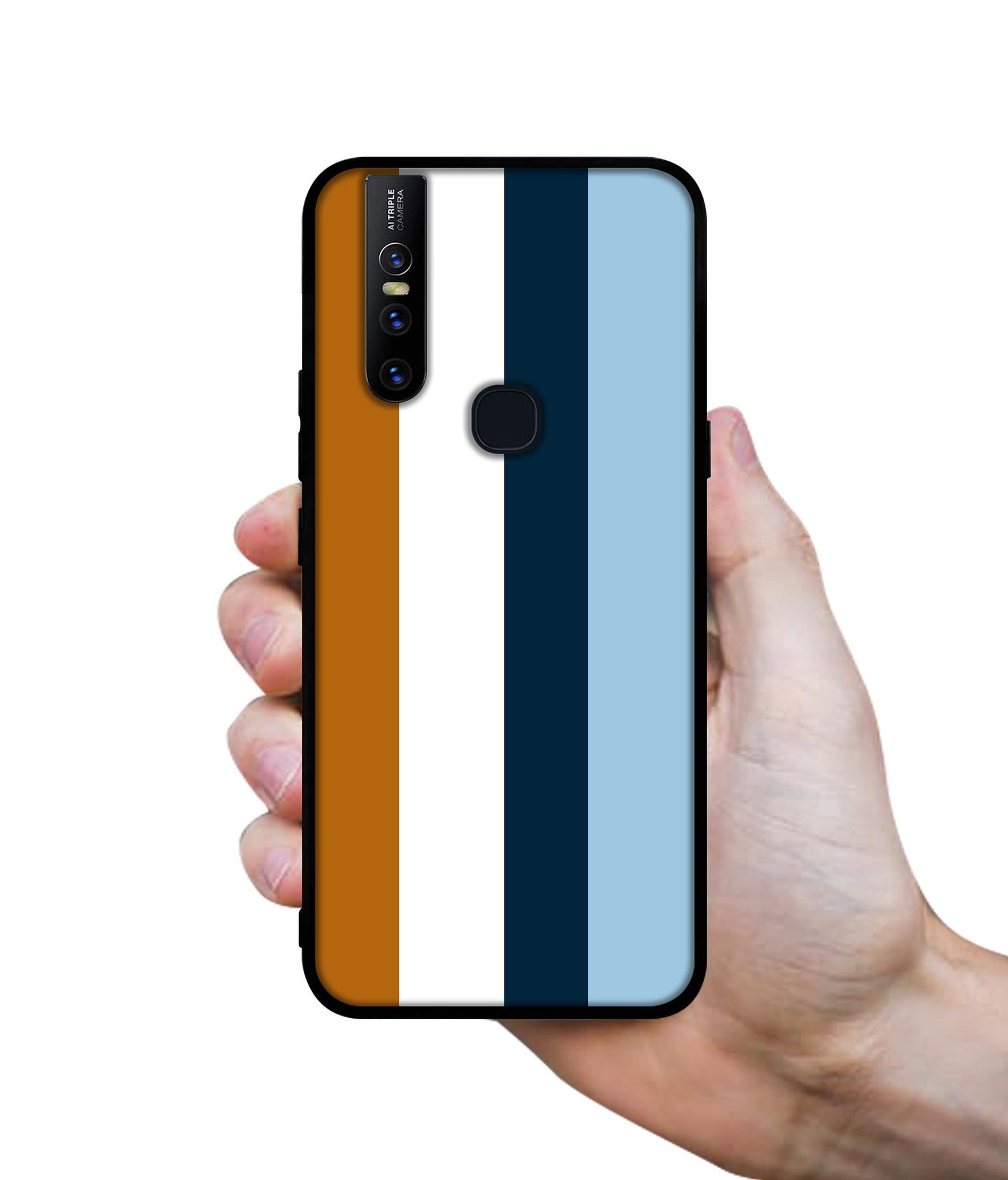 Color Stripes Design Designer 2D Printed Back Case Cover for Vivo V15 4G