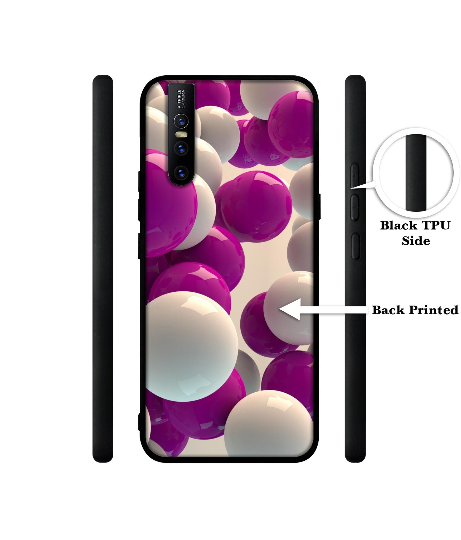 3D Balloons Design Designer 2D Printed Back Case Cover for Vivo V15 Pro 4G