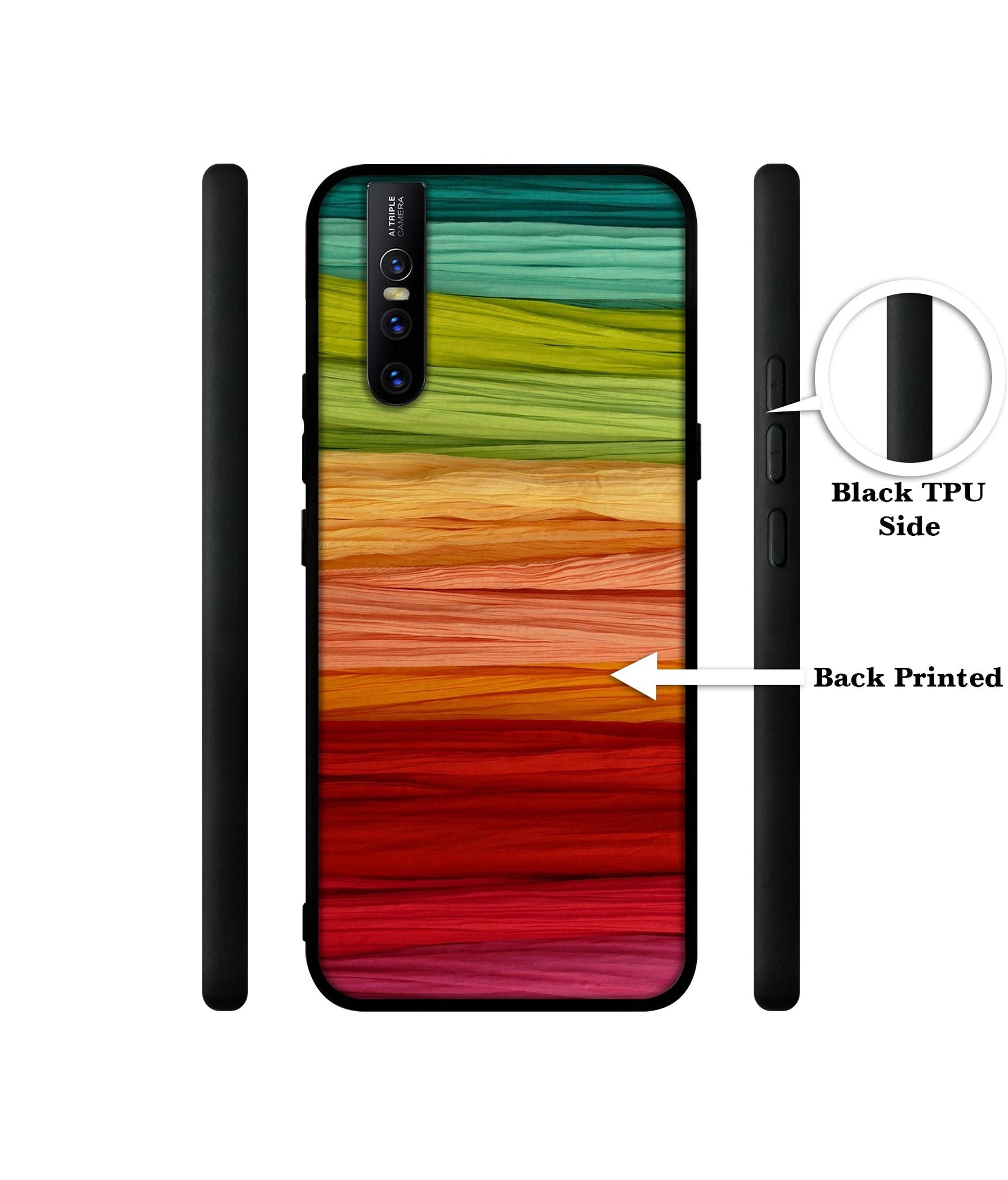 Colorful Thread Design Designer 2D Printed Back Case Cover for Vivo V15 Pro 4G