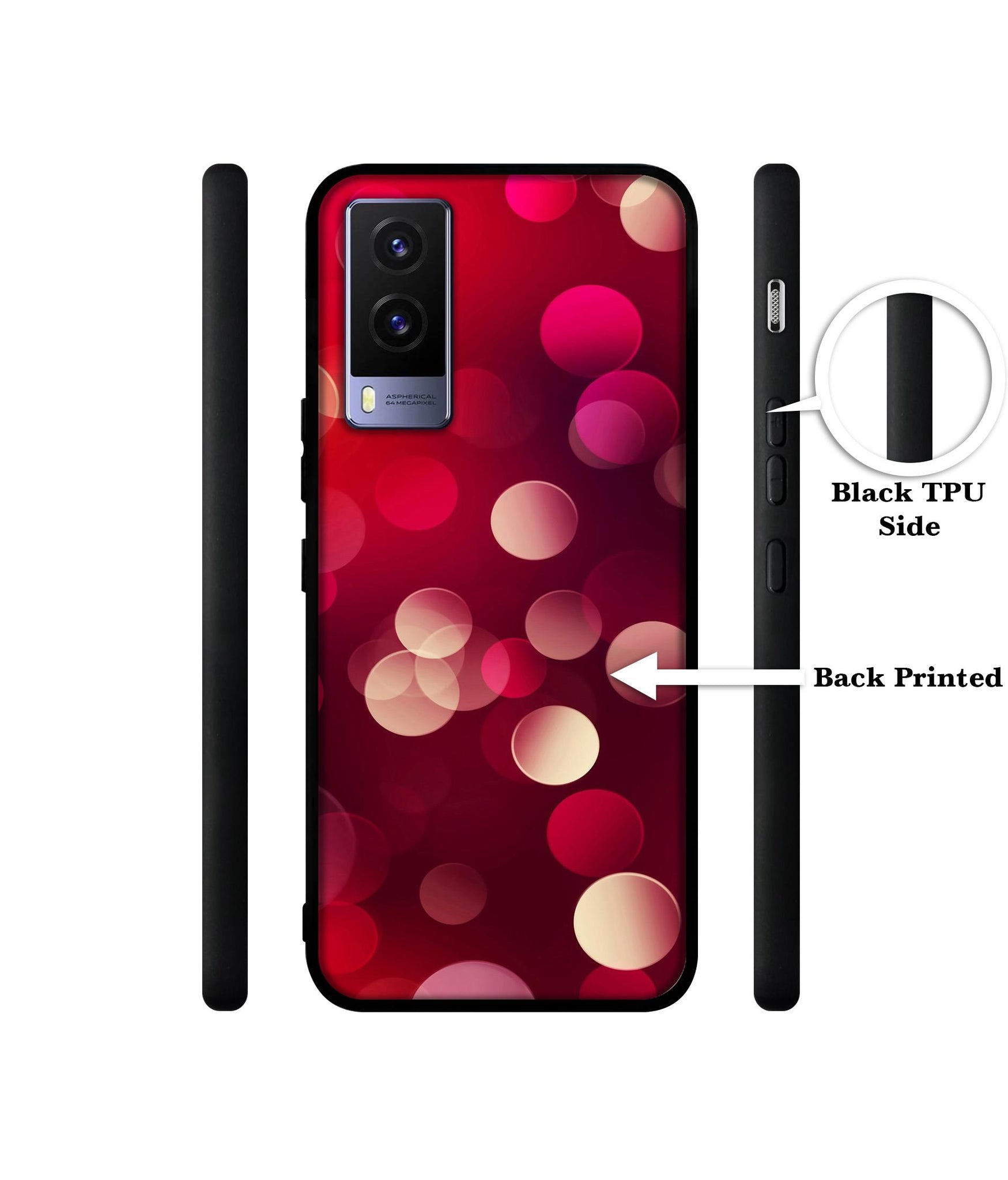 3D Circles Design Designer 2D Printed Back Case Cover for Vivo V21e 5G