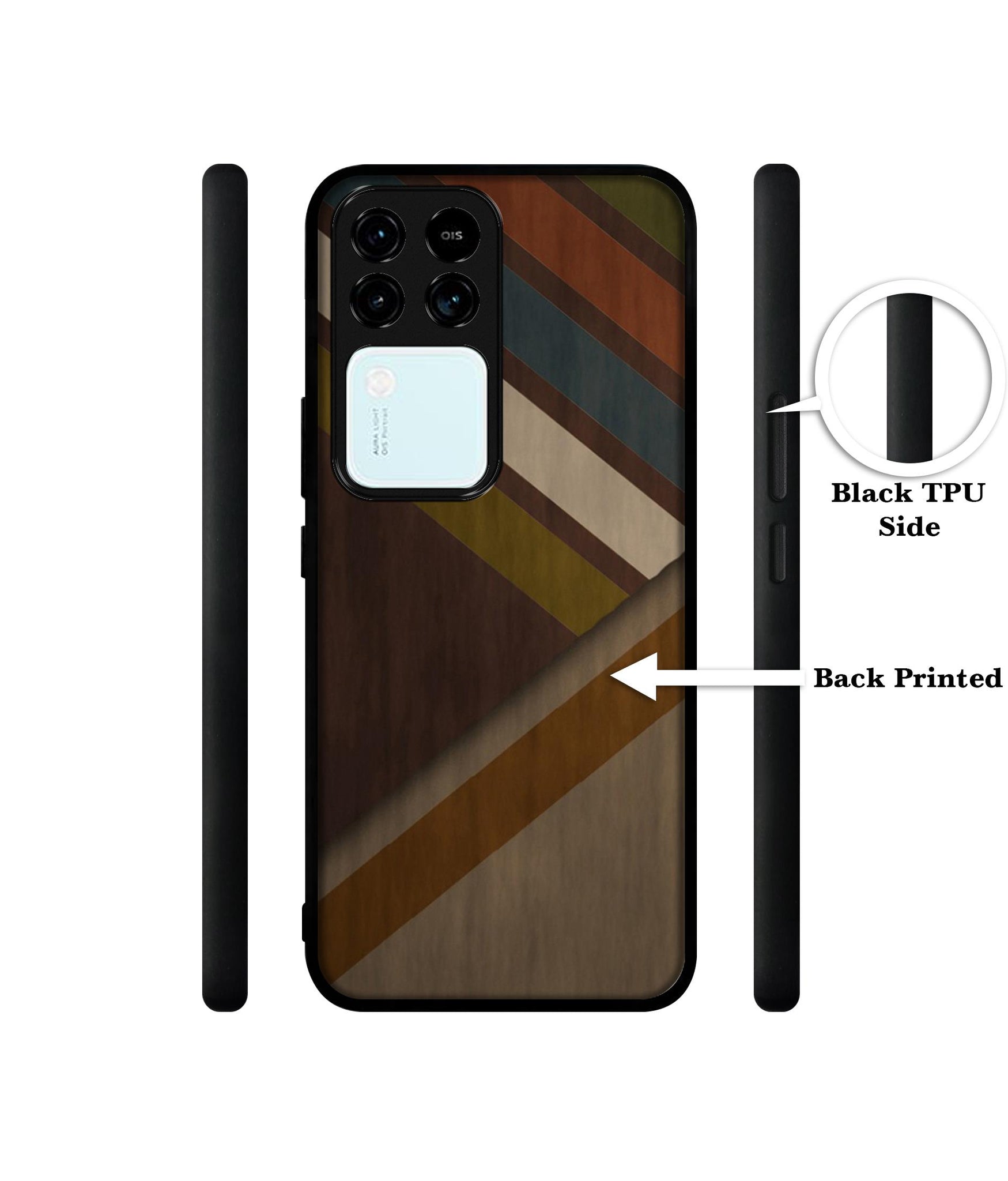 Colorful Wooden Pattern Design Designer 2D Printed Back Case Cover for Vivo V30 5G / S18 5G