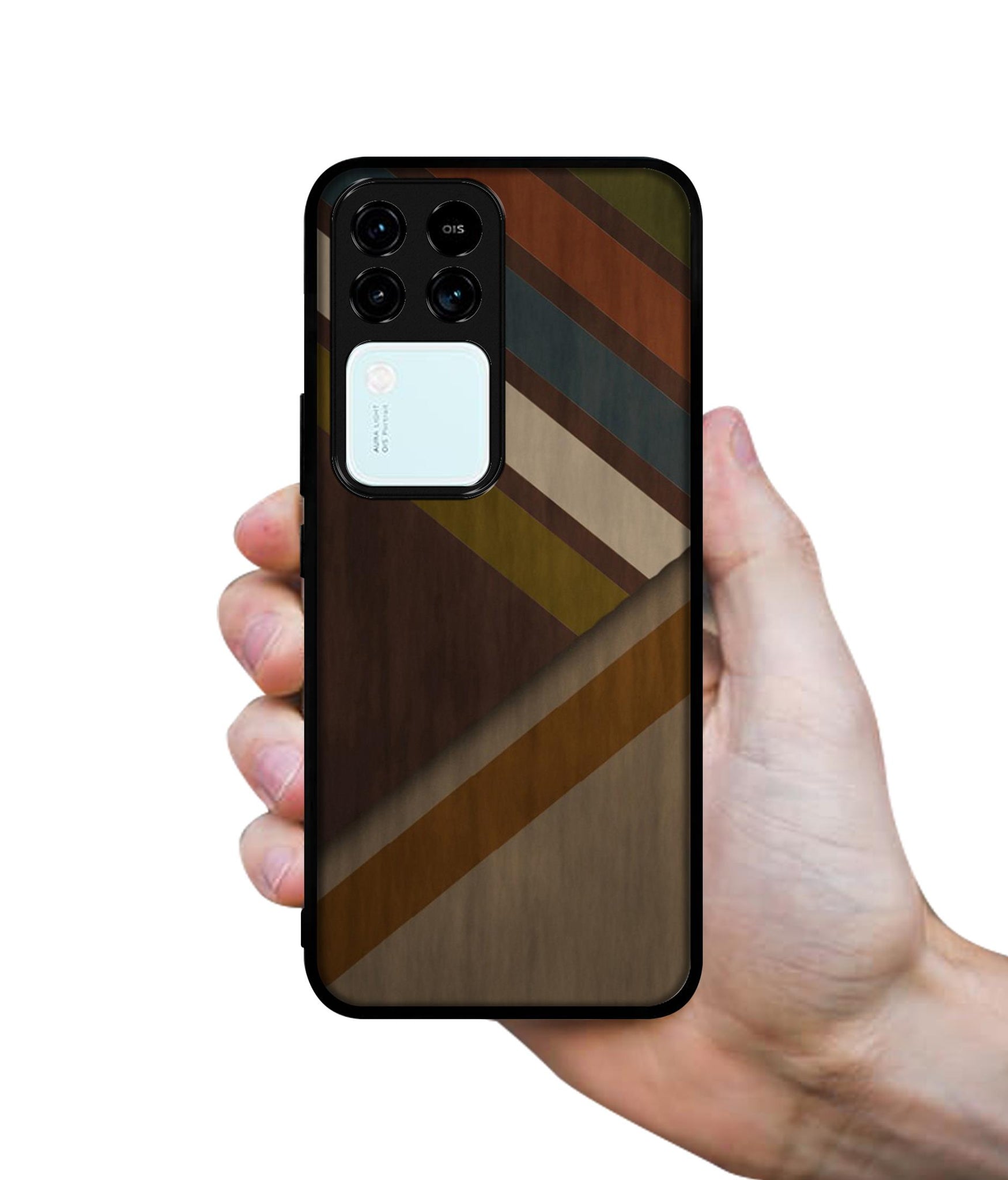 Colorful Wooden Pattern Design Designer 2D Printed Back Case Cover for Vivo V30 5G / S18 5G