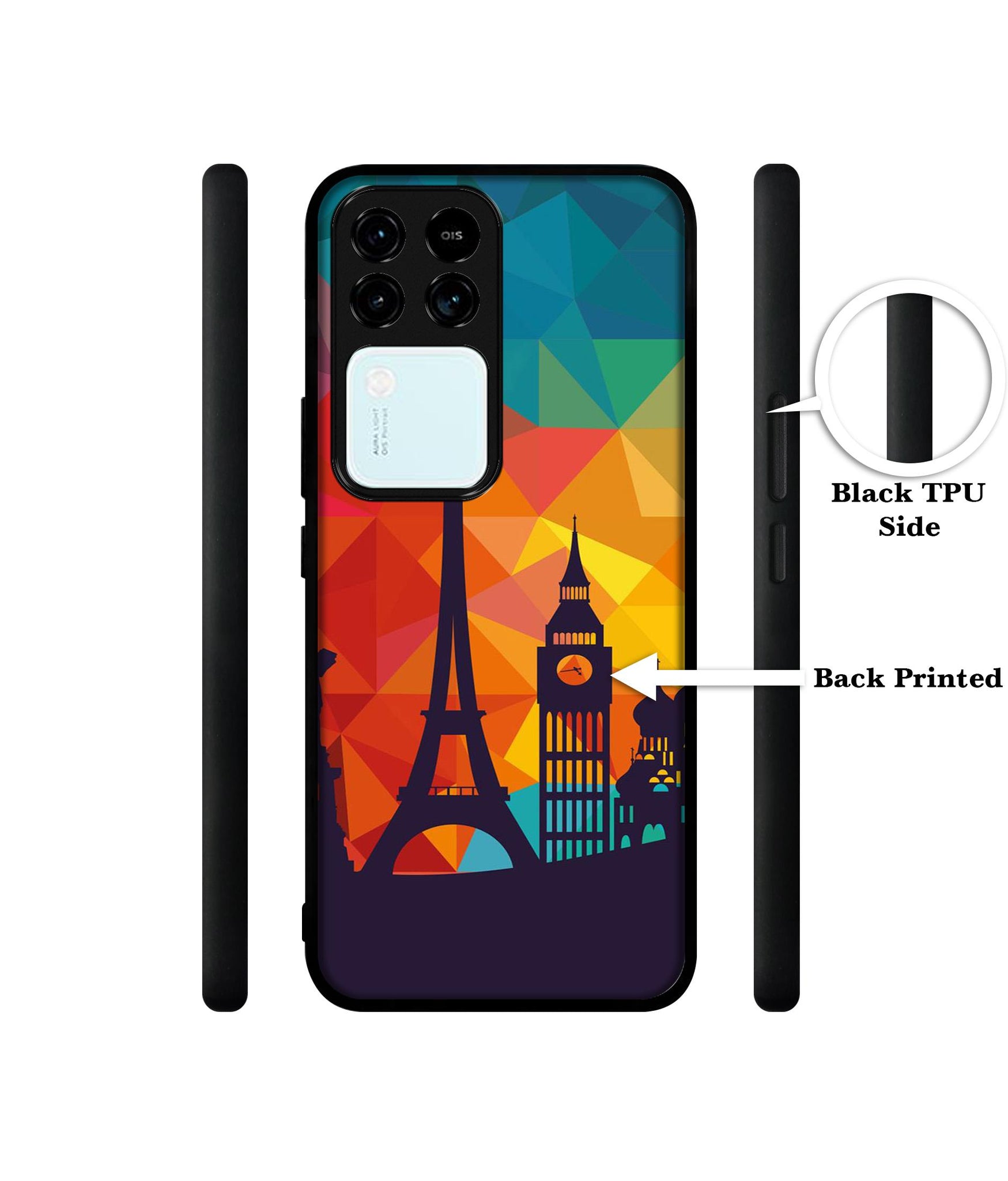 Colored Paris Design Designer 2D Printed Back Case Cover for Vivo V30 5G / S18 5G