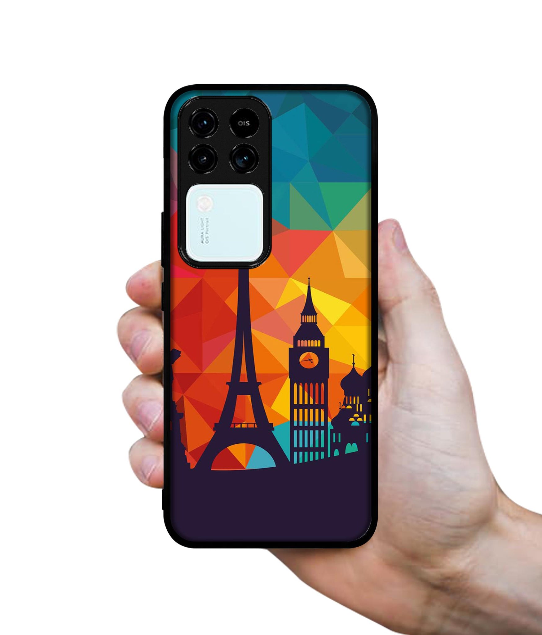 Colored Paris Design Designer 2D Printed Back Case Cover for Vivo V30 5G / S18 5G