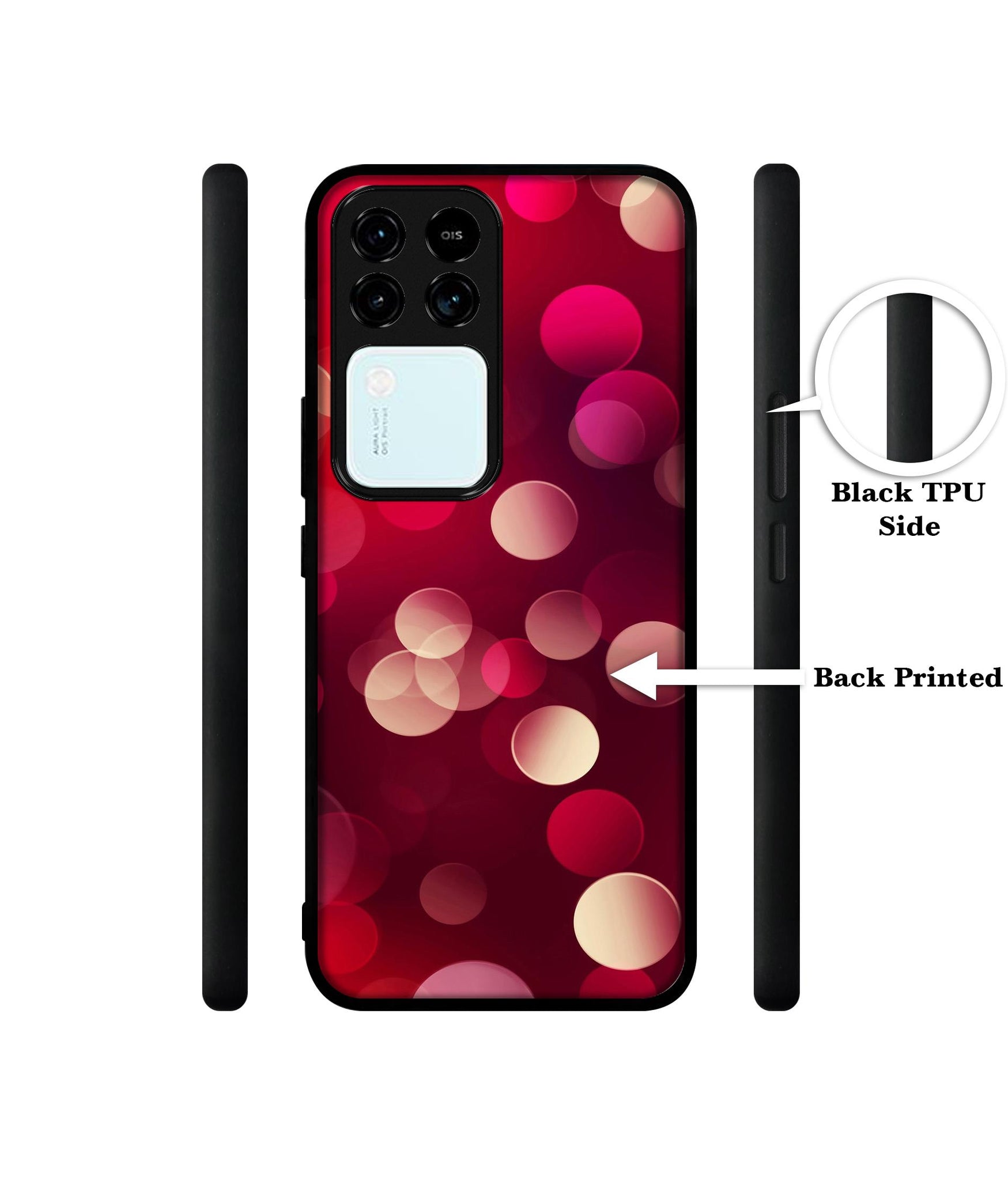 3D Circles Design Designer 2D Printed Back Case Cover for Vivo V30 5G / S18 5G