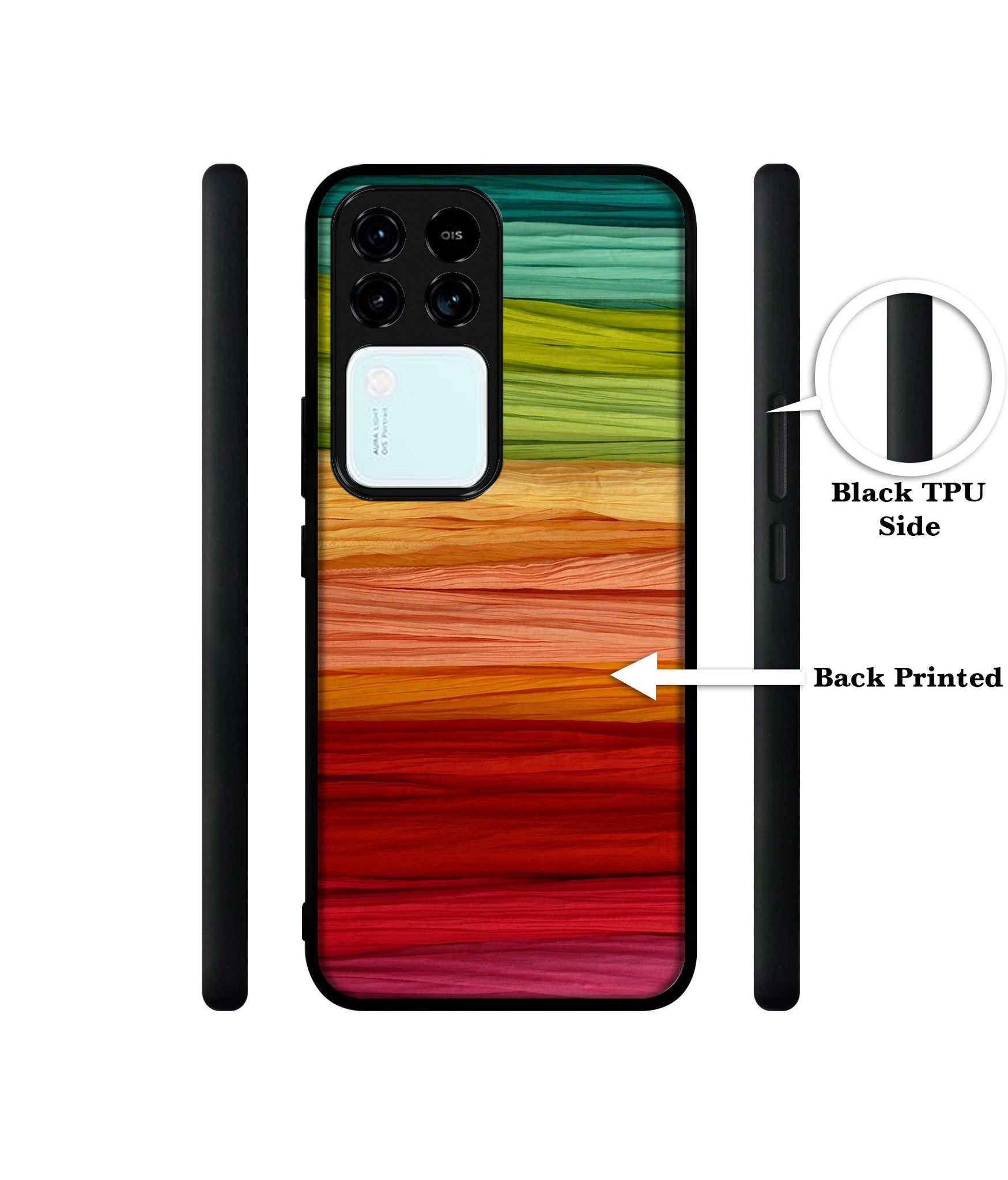 Colorful Thread Design Designer 2D Printed Back Case Cover for Vivo V30 5G / S18 5G