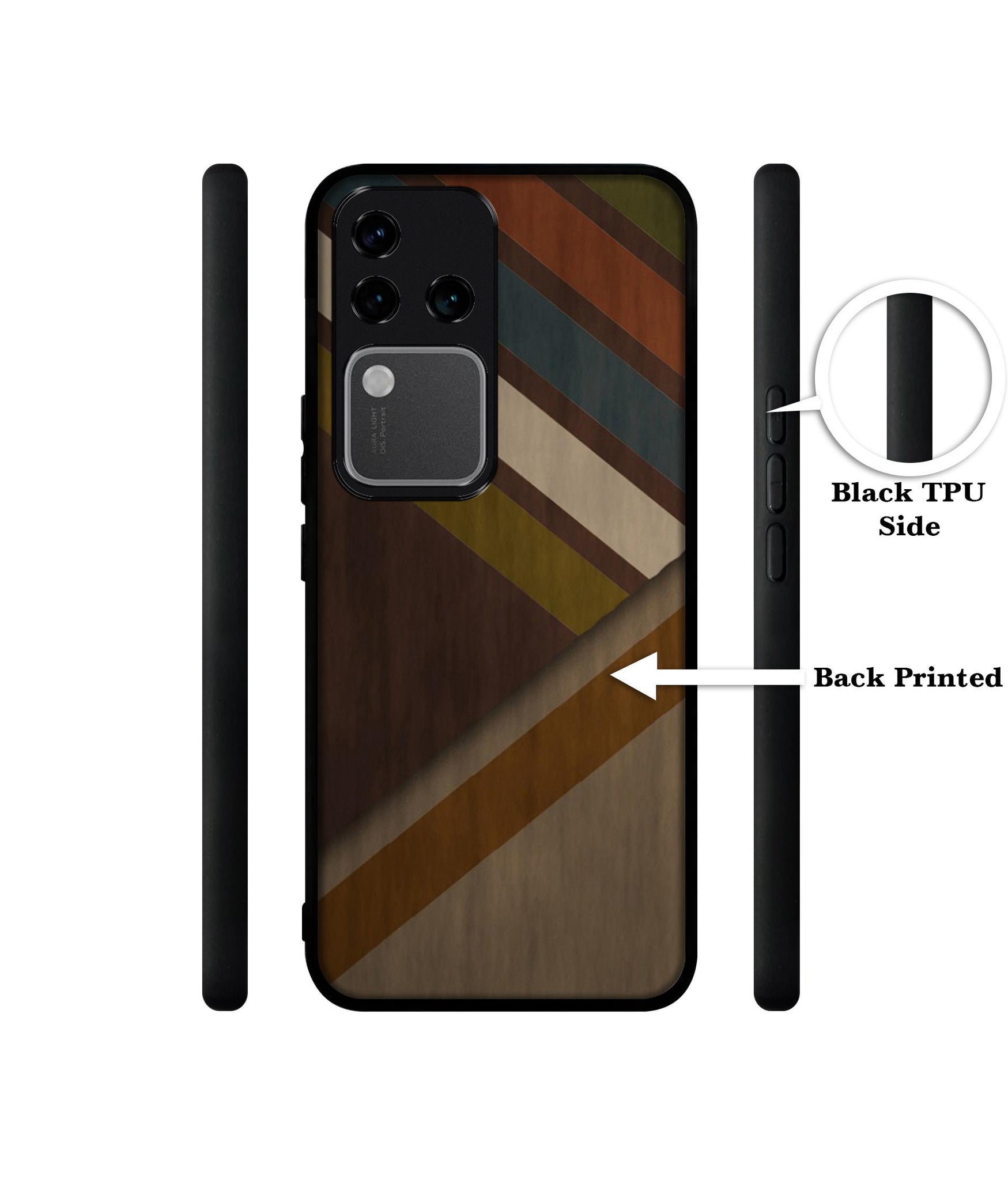 Colorful Wooden Pattern Design Designer 2D Printed Back Case Cover for Vivo V30 Pro 5G / S18 Pro 5G