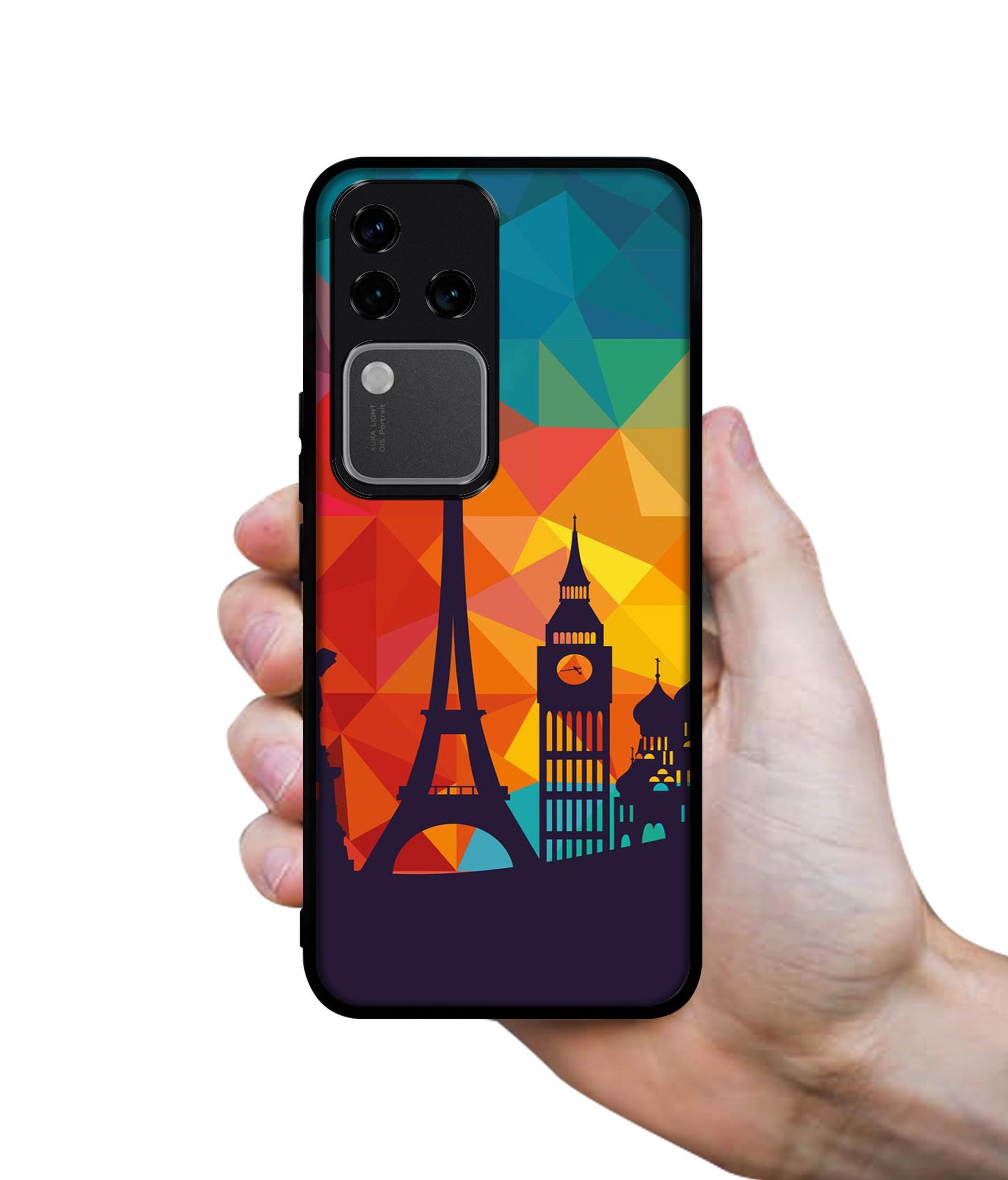 Colored Paris Design Designer 2D Printed Back Case Cover for Vivo V30 Pro 5G / S18 Pro 5G