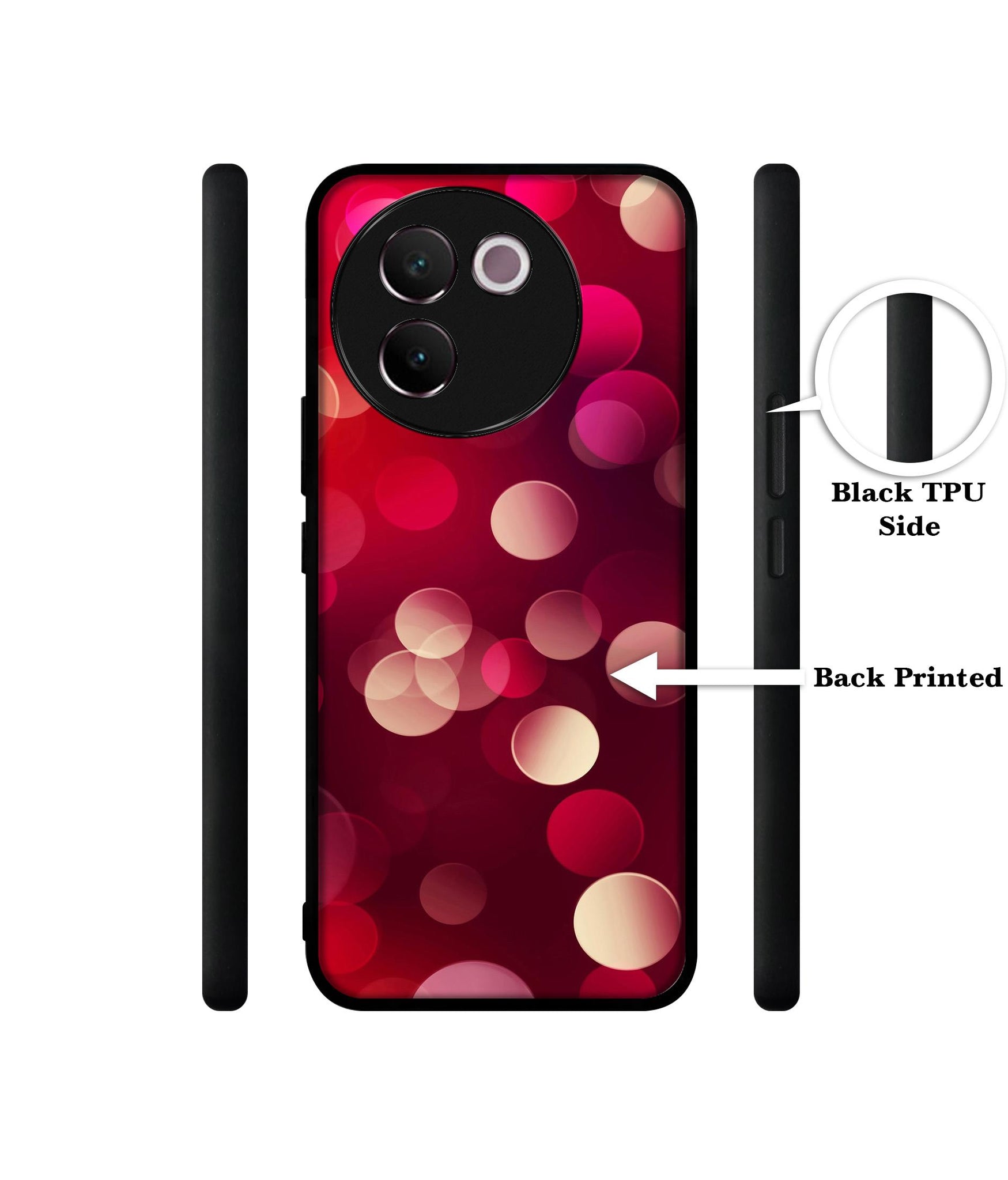 3D Circles Design Designer 2D Printed Back Case Cover for Vivo V30e 5G