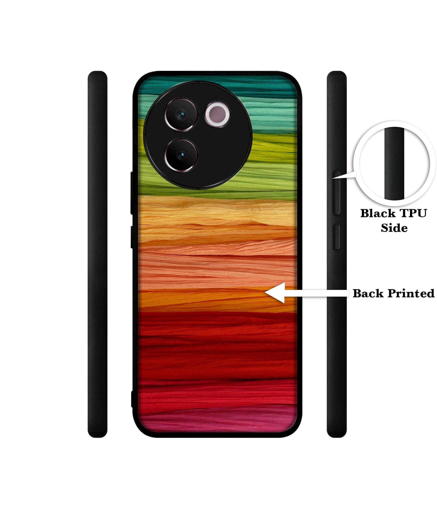 Colorful Thread Design Designer 2D Printed Back Case Cover for Vivo V30e 5G