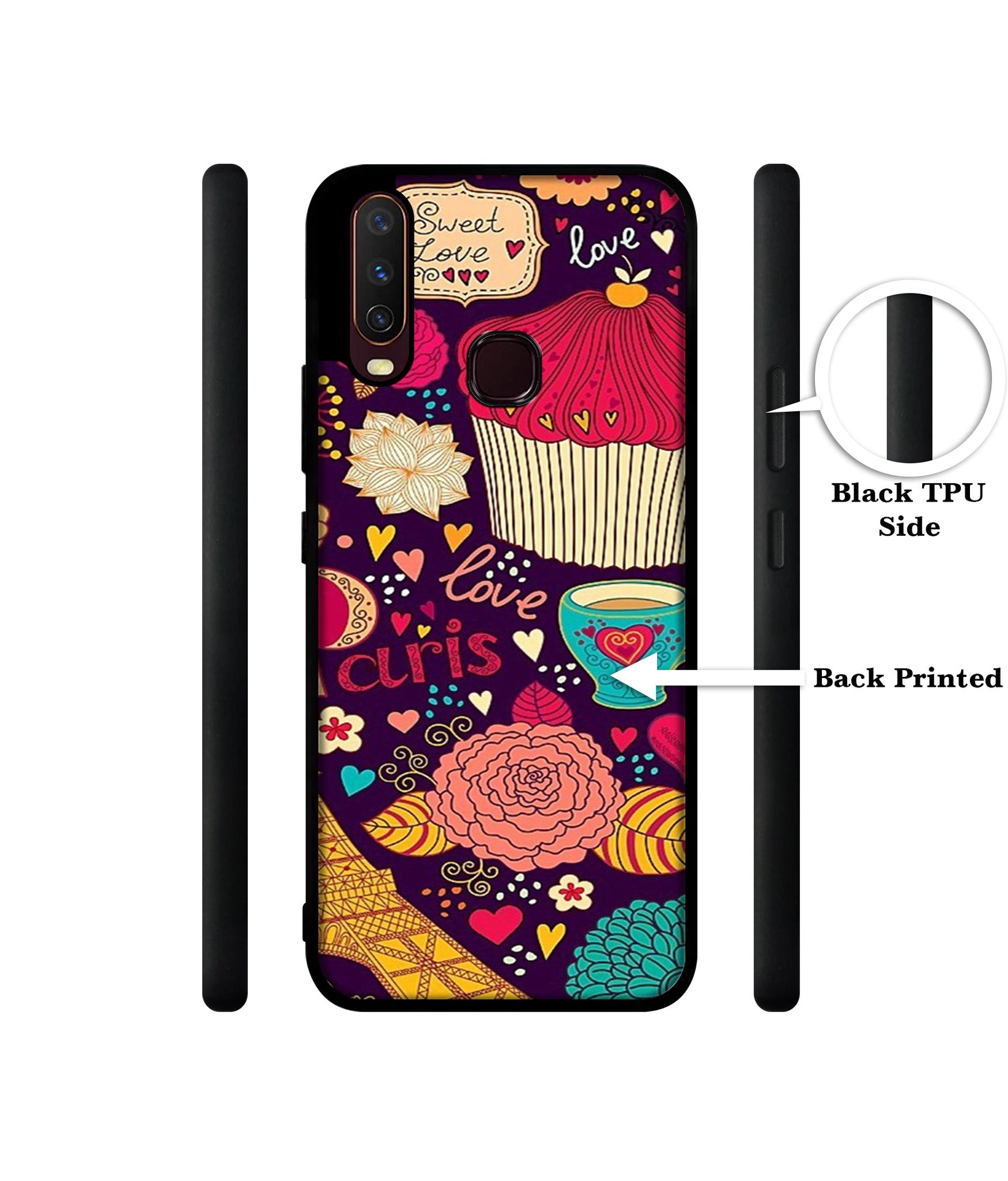 Paris Flower Love Design Designer 2D Printed Back Case Cover for Vivo Y17 / Y12 / Y15