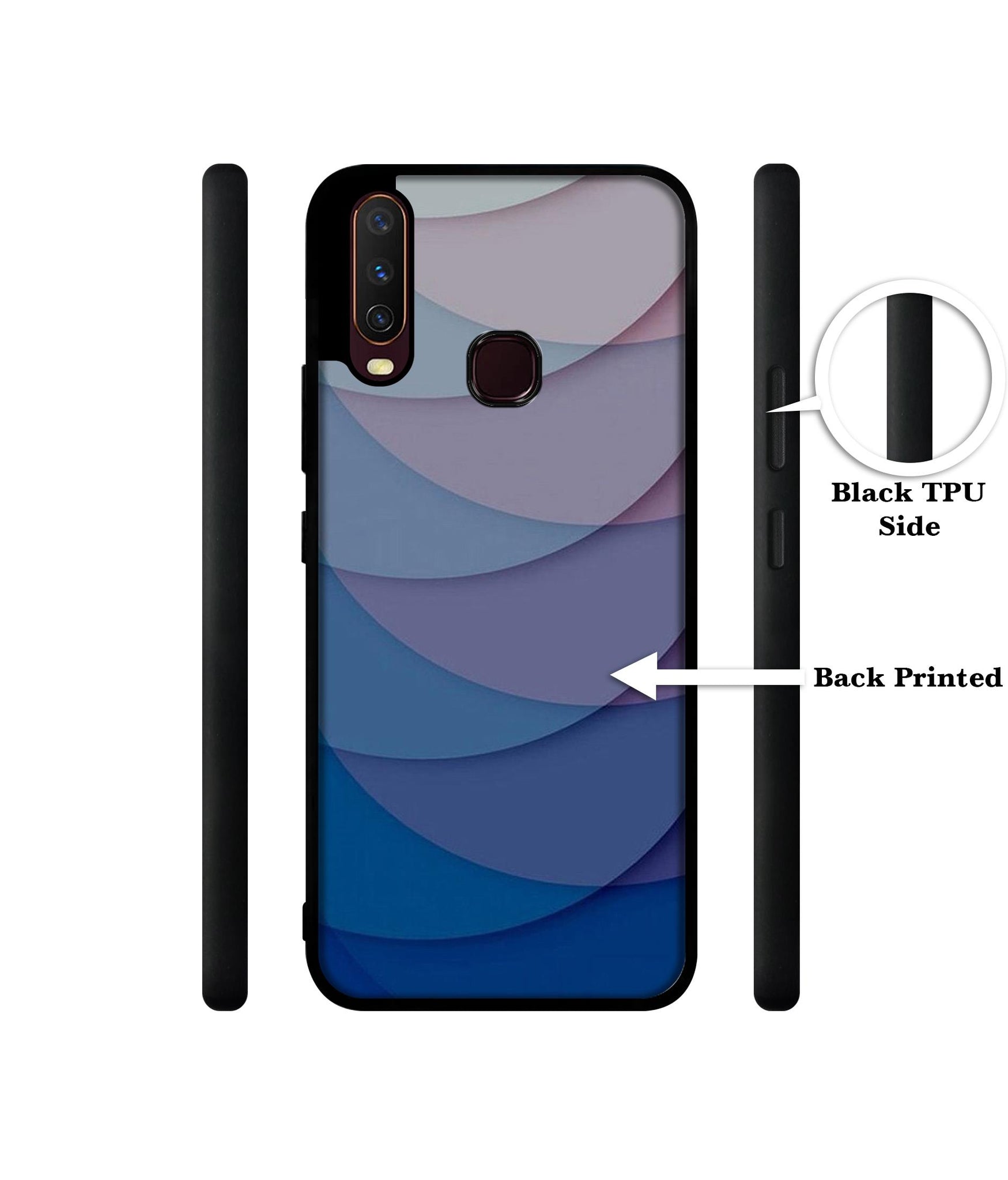 Waves Pattern Print Design Designer 2D Printed Back Case Cover for Vivo Y17 / Y12 / Y15