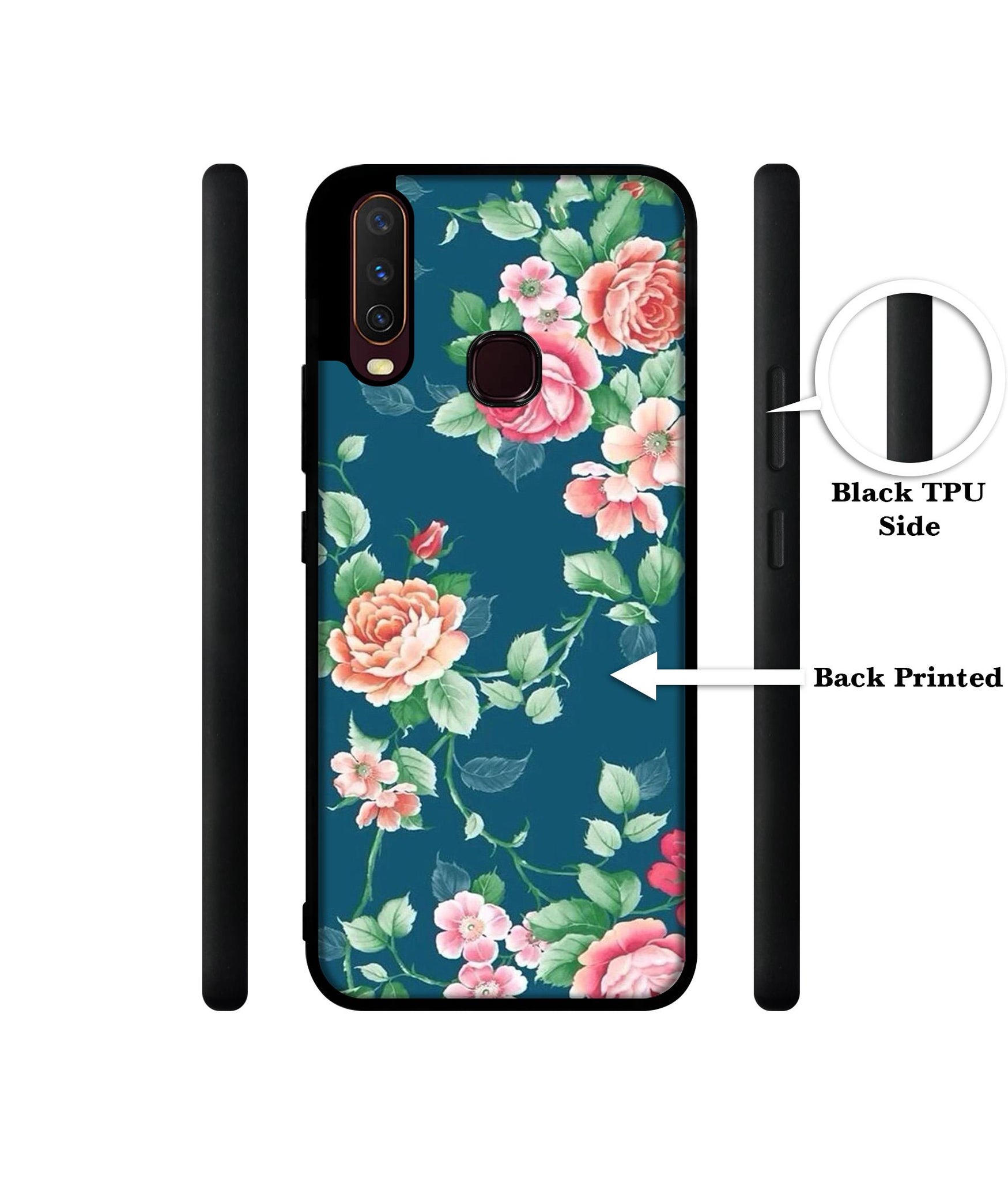 Vintage Floral Design Designer 2D Printed Back Case Cover for Vivo Y17 / Y12 / Y15