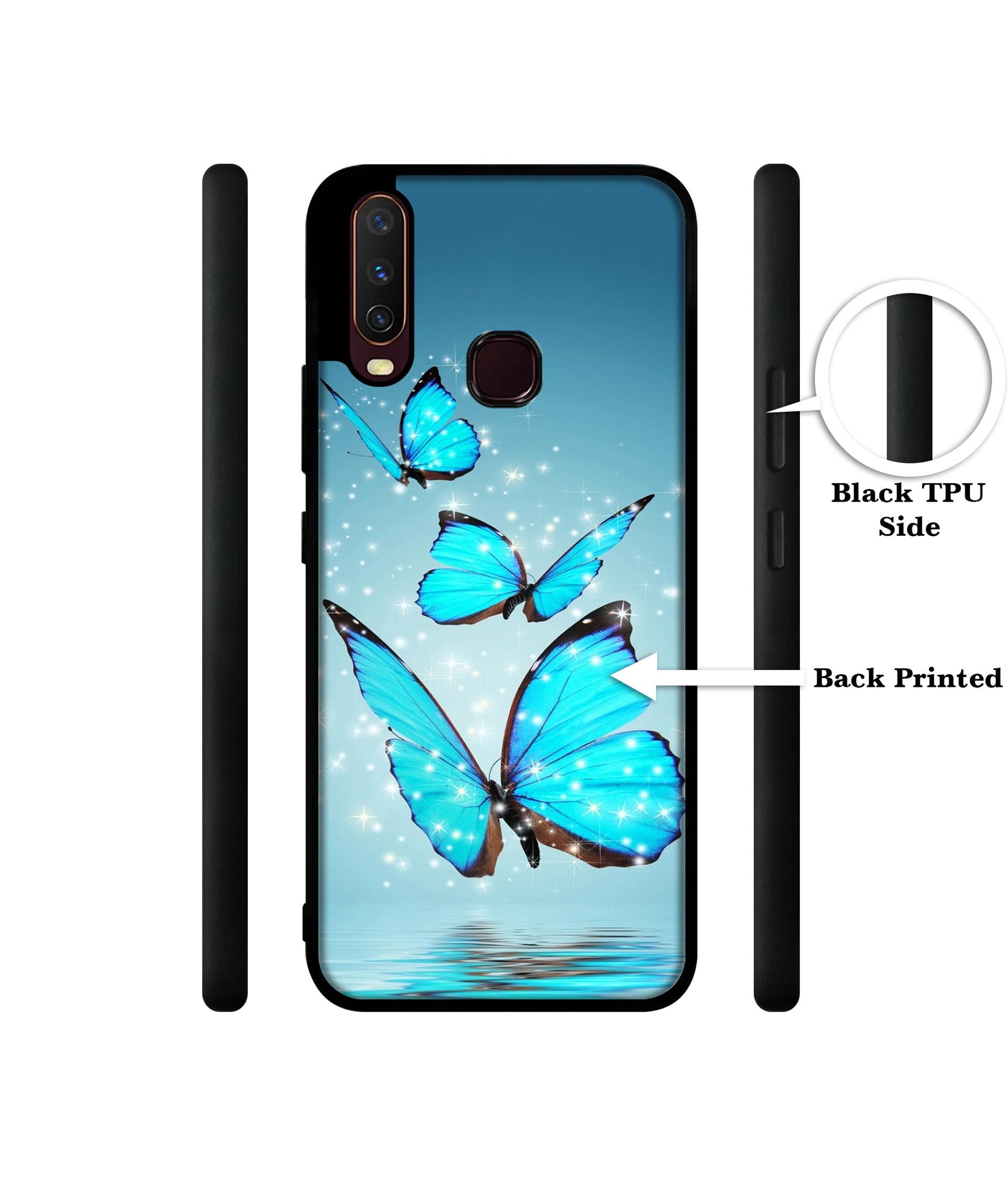 Flying Butterflies Design Designer 2D Printed Back Case Cover for Vivo Y17 / Y12 / Y15