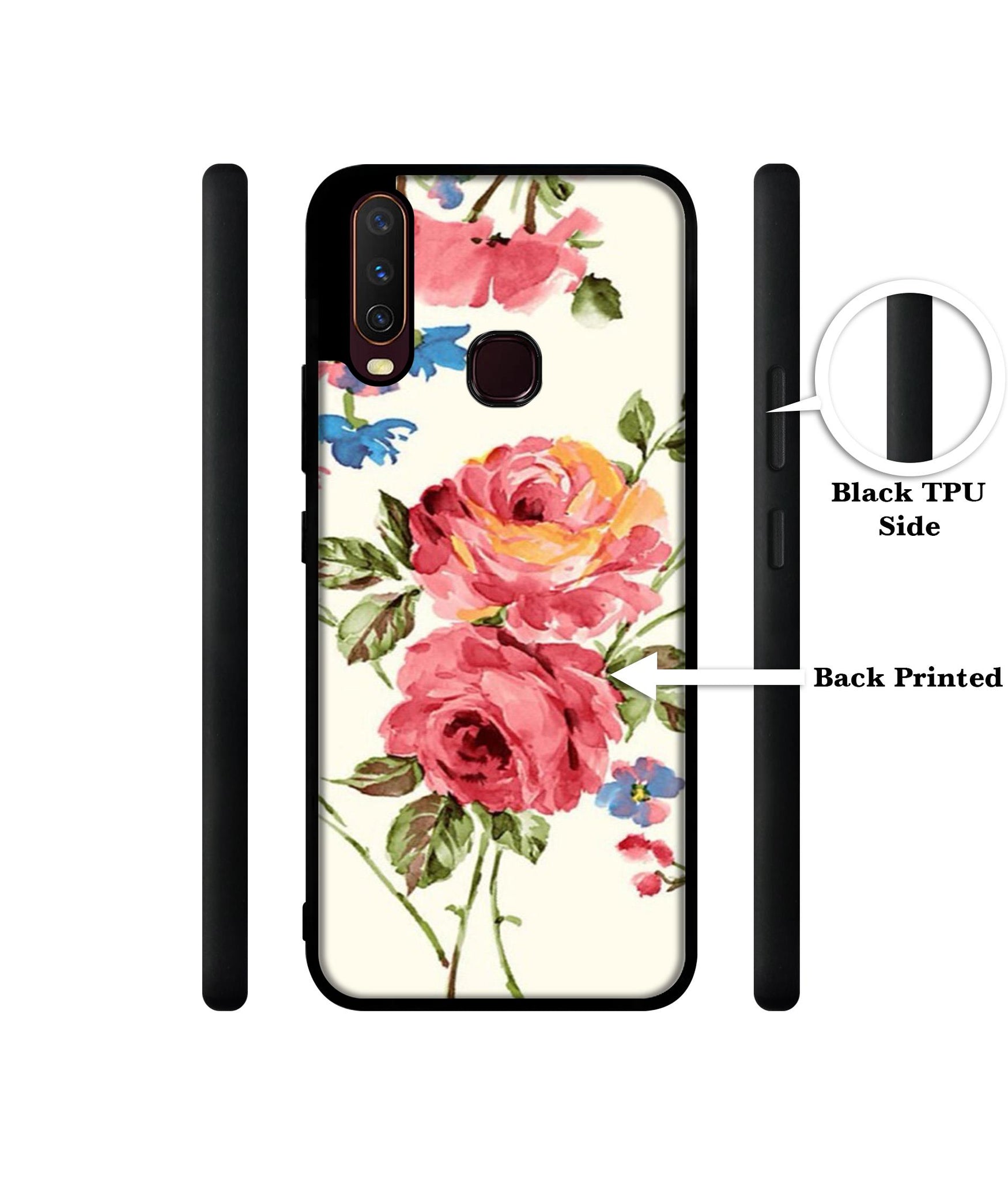 Vintage Painting Flower Design Designer 2D Printed Back Case Cover for Vivo Y17 / Y12 / Y15