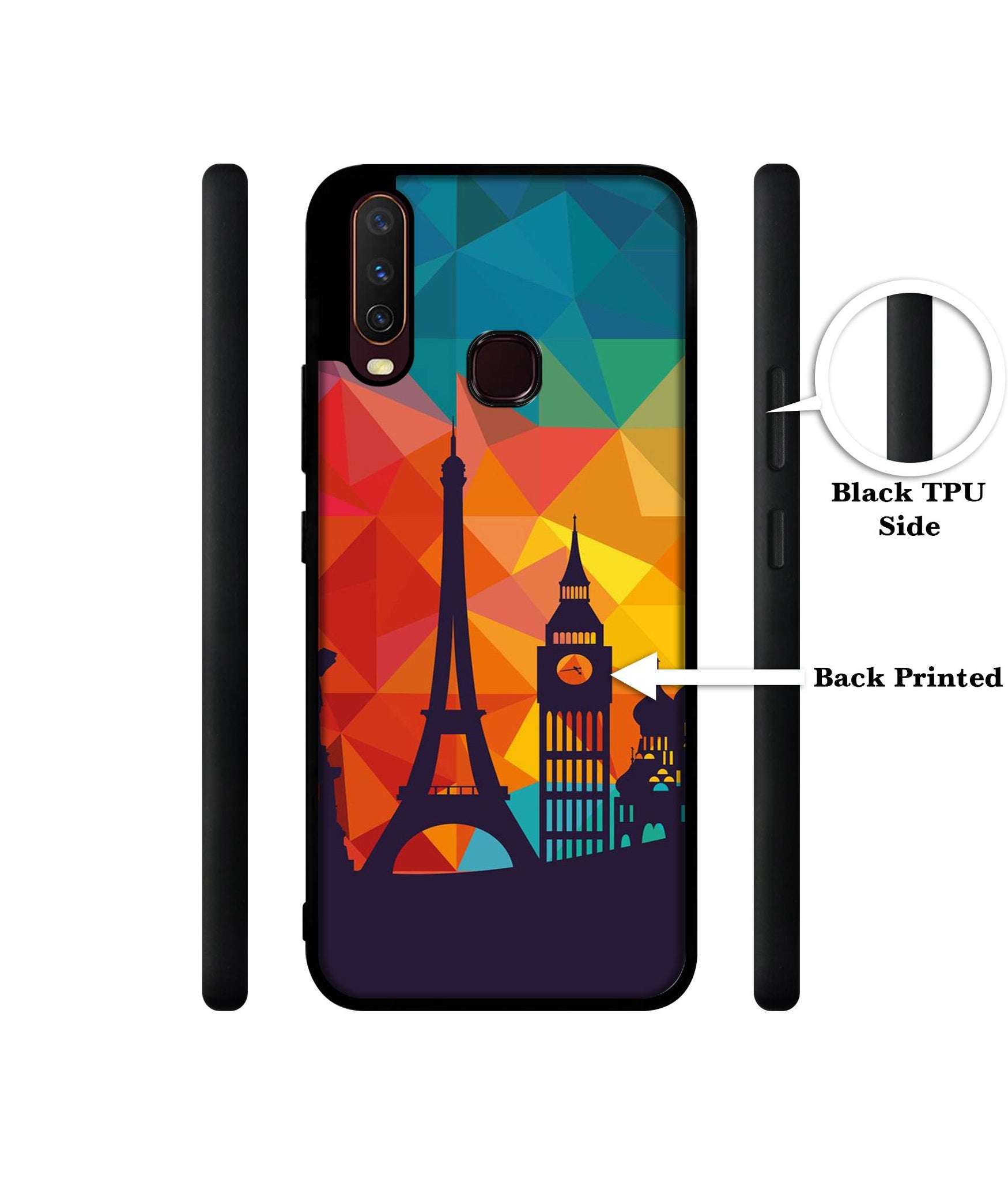 Colored Paris Design Designer 2D Printed Back Case Cover for Vivo Y17 / Y12 / Y15
