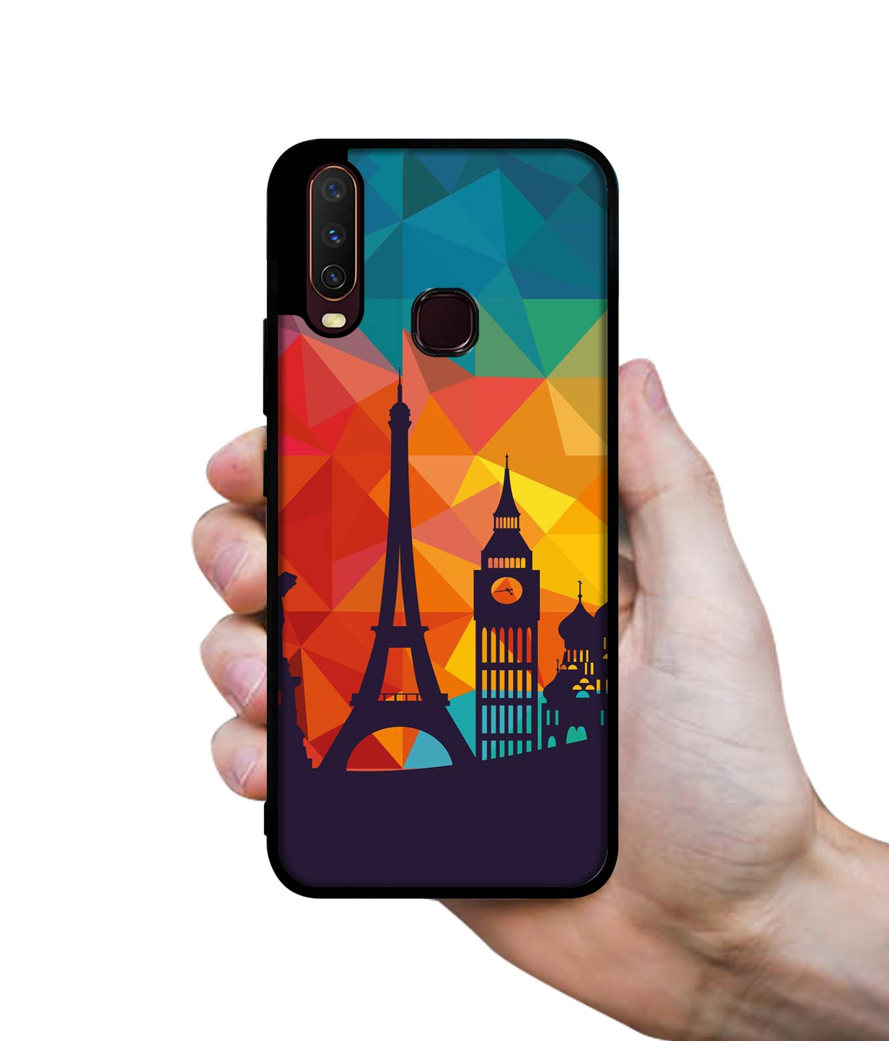Colored Paris Design Designer 2D Printed Back Case Cover for Vivo Y17 / Y12 / Y15
