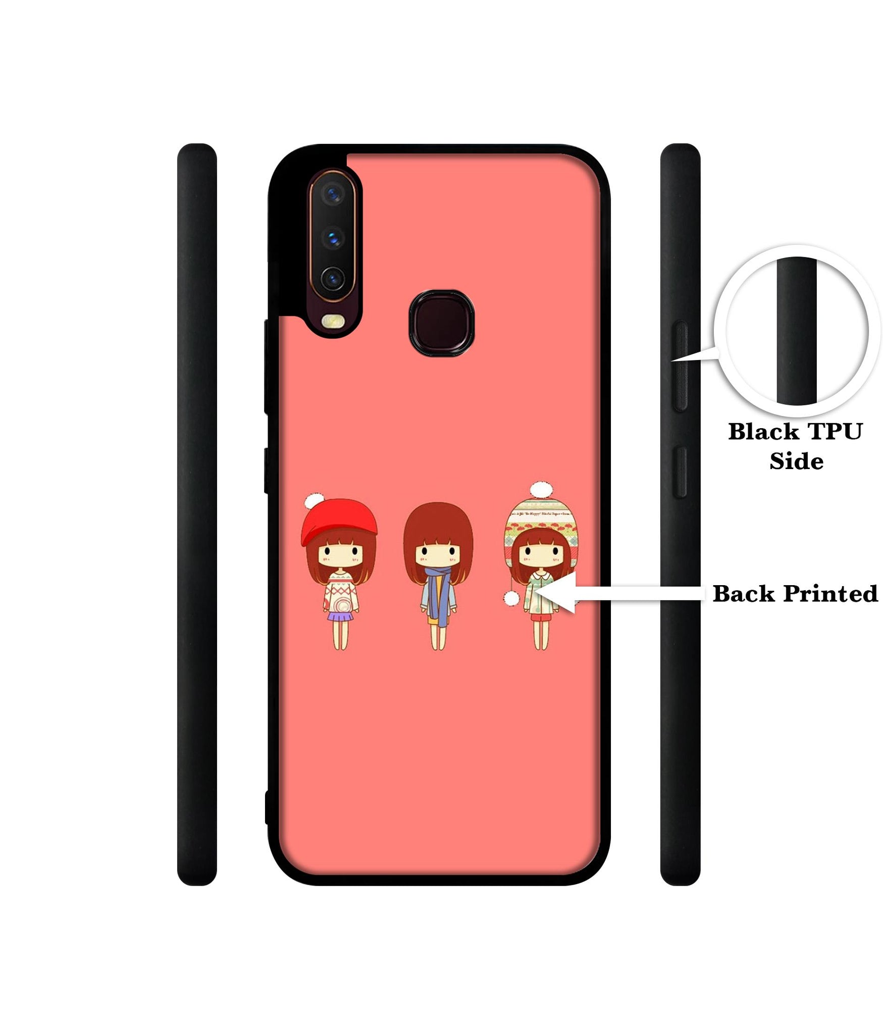 Cute Girls Design Designer 2D Printed Back Case Cover for Vivo Y17 / Y12 / Y15