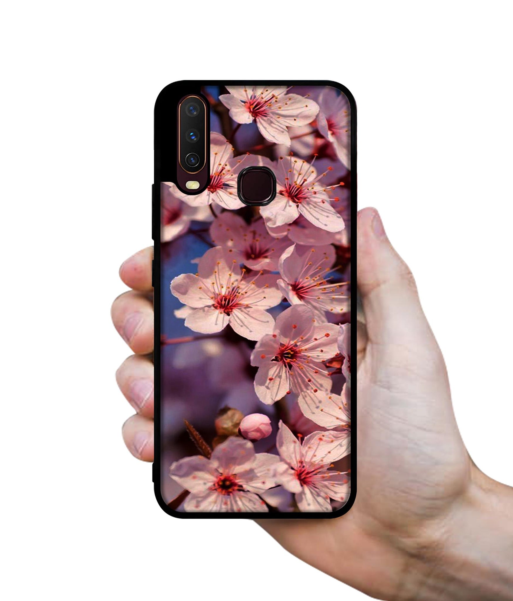 Pink Flowers Pattern Design Designer 2D Printed Back Case Cover for Vivo Y17 / Y12 / Y15