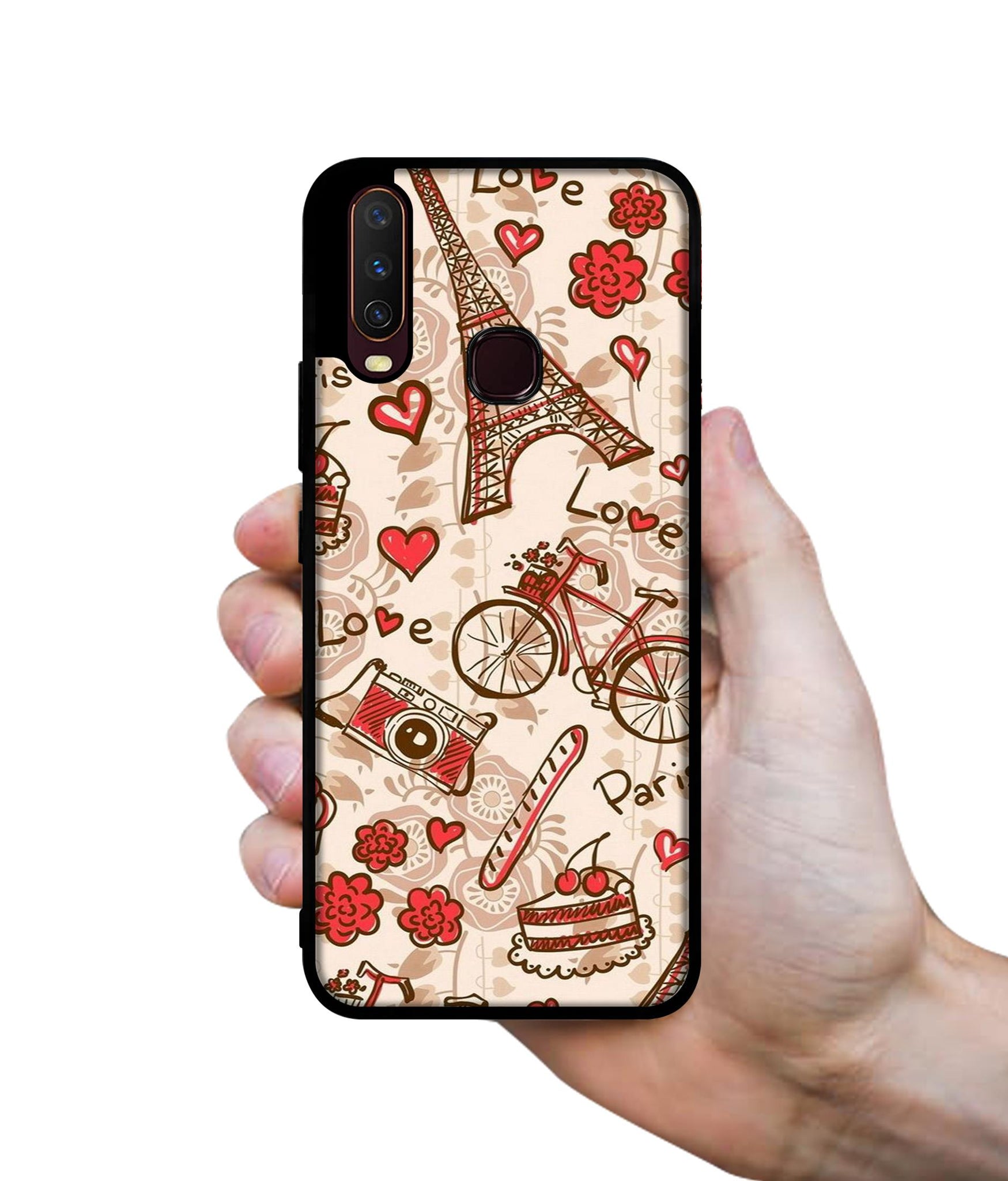 Vintage Paris Design Designer 2D Printed Back Case Cover for Vivo Y17 / Y12 / Y15