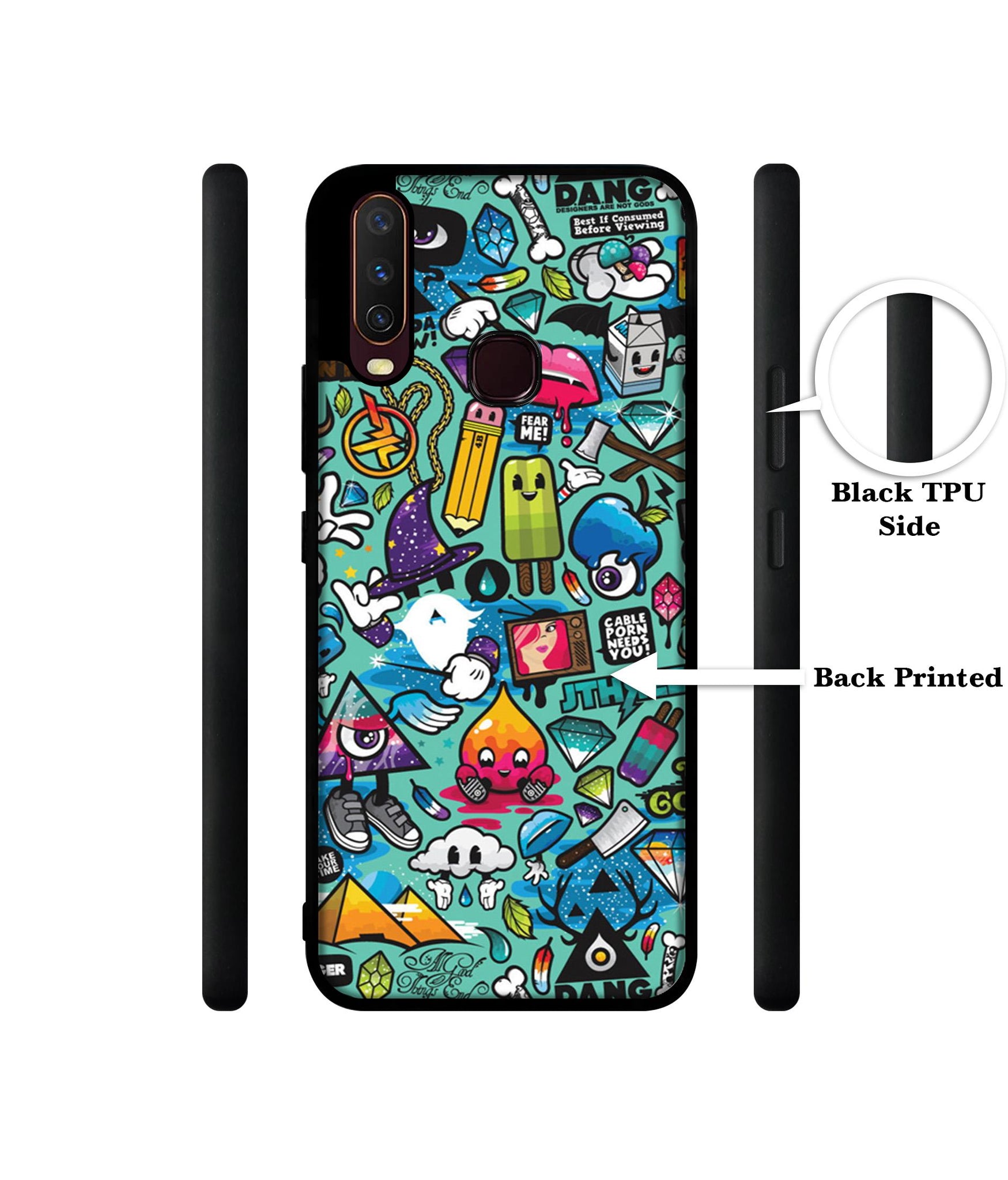 Crazy Design Designer 2D Printed Back Case Cover for Vivo Y17 / Y12 / Y15