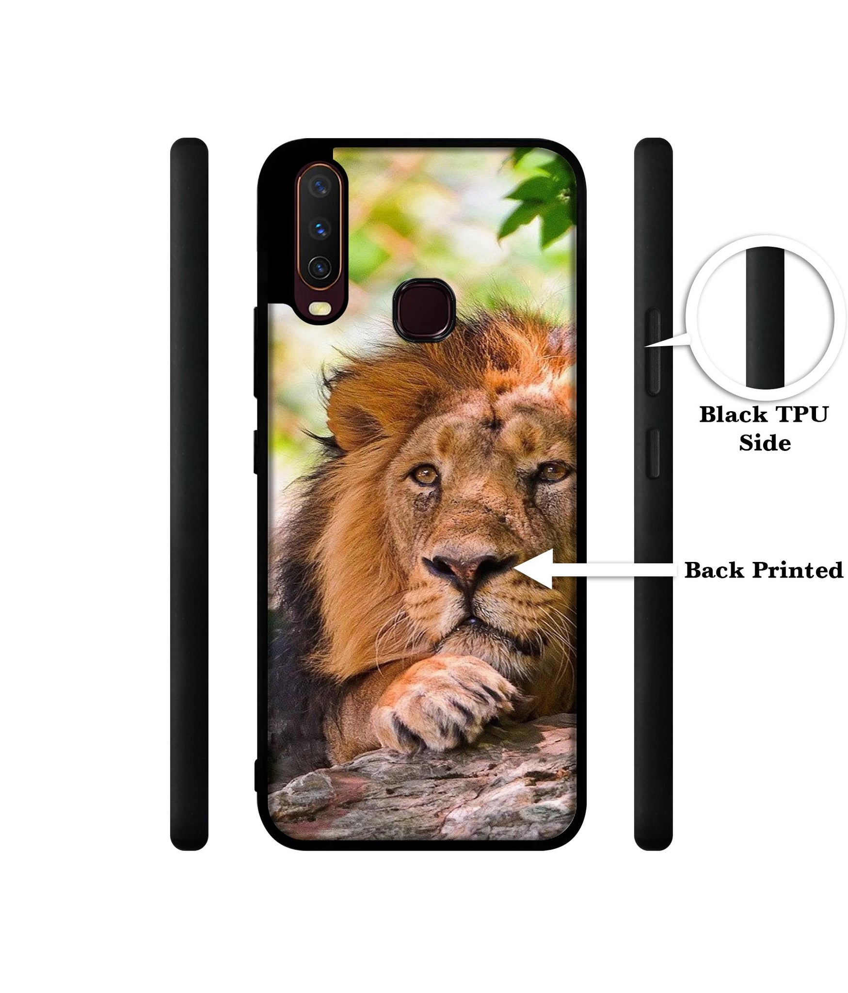 Tiger Pattern Print Design Designer 2D Printed Back Case Cover for Vivo Y17 / Y12 / Y15