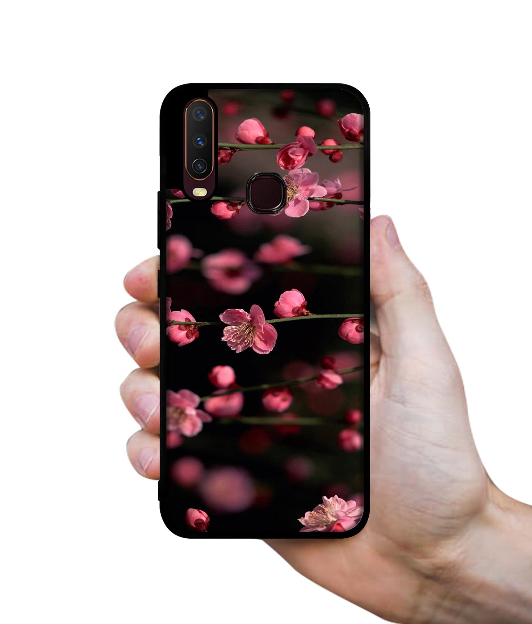 Pink Flowers Design Designer 2D Printed Back Case Cover for Vivo Y17 / Y12 / Y15