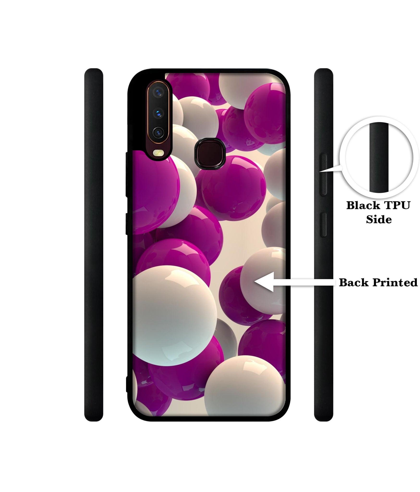 3D Balloons Design Designer 2D Printed Back Case Cover for Vivo Y17 / Y12 / Y15