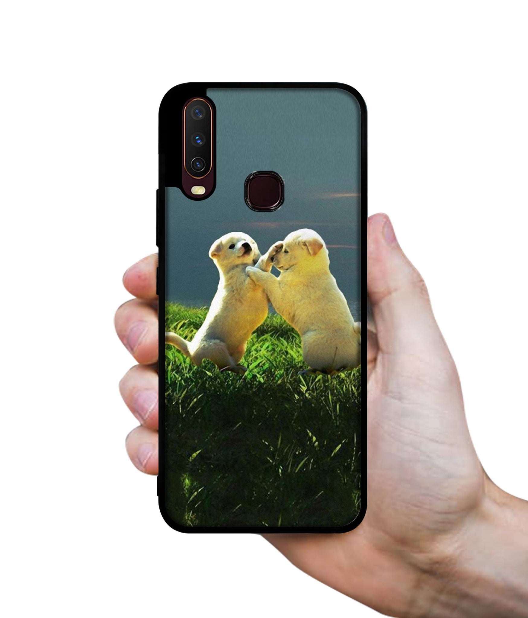 Puppy Couple Sunset Design Designer 2D Printed Back Case Cover for Vivo Y17 / Y12 / Y15
