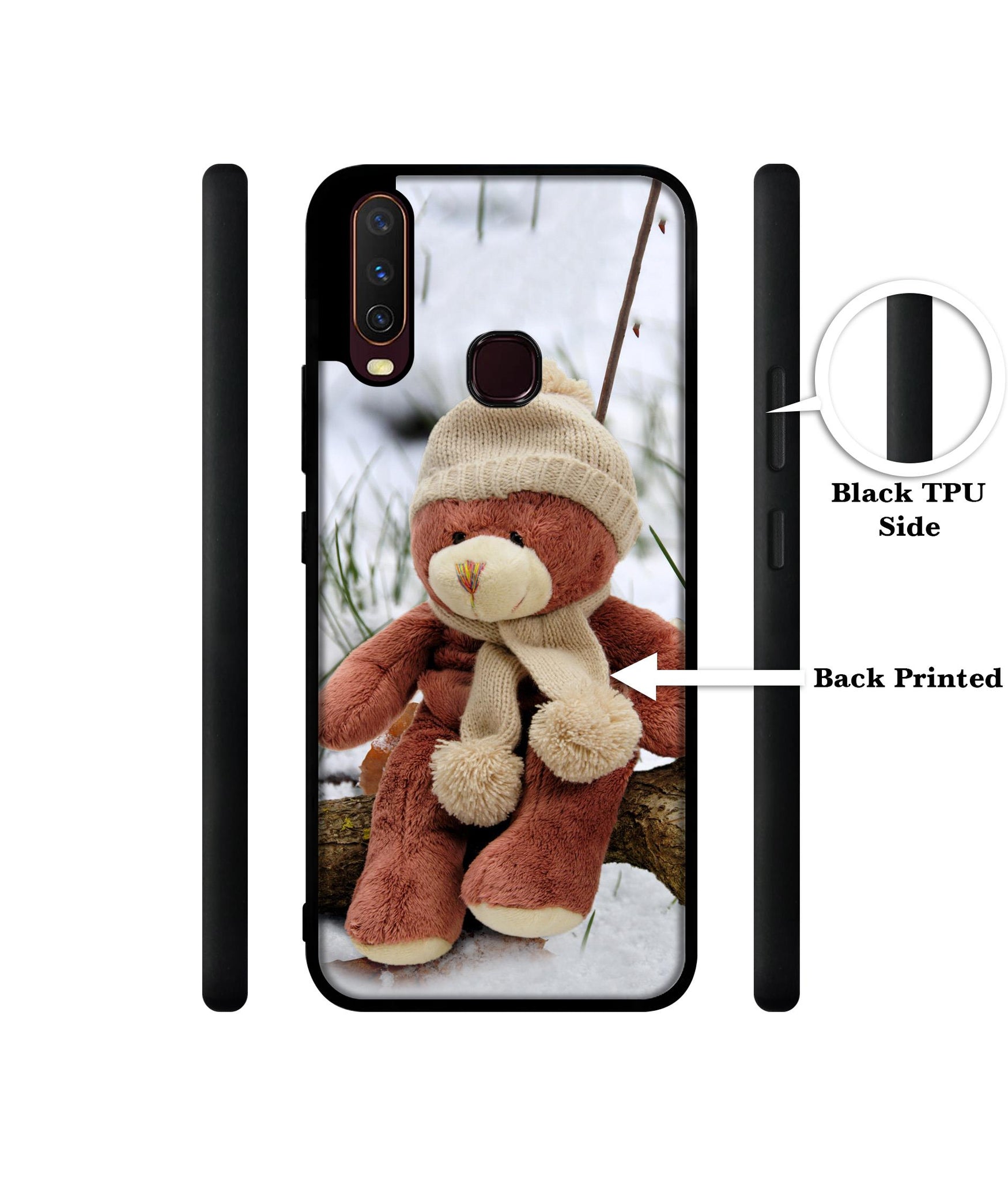 Woolen Bear Design Designer 2D Printed Back Case Cover for Vivo Y17 / Y12 / Y15