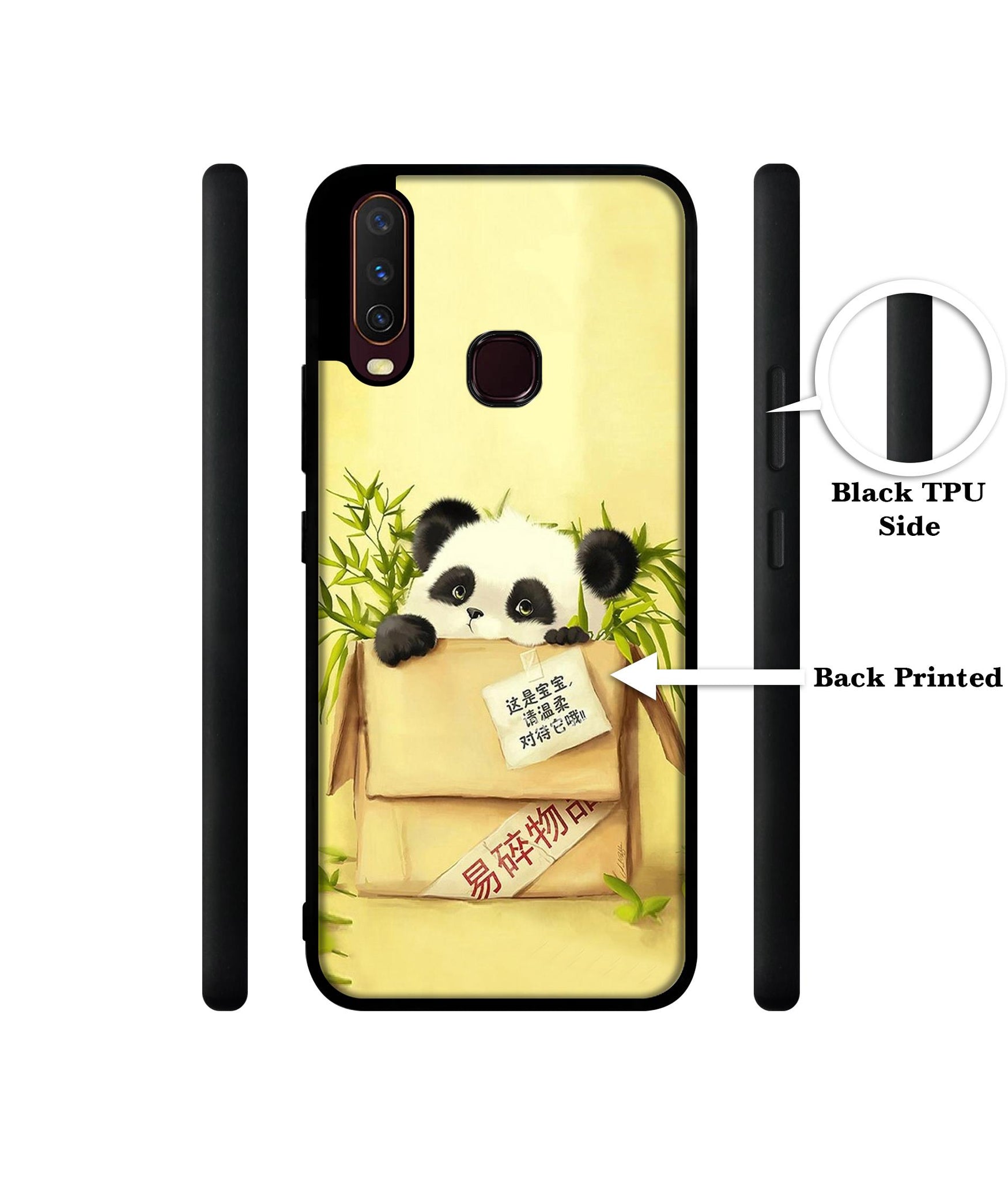 Panda In Box Design Designer 2D Printed Back Case Cover for Vivo Y17 / Y12 / Y15