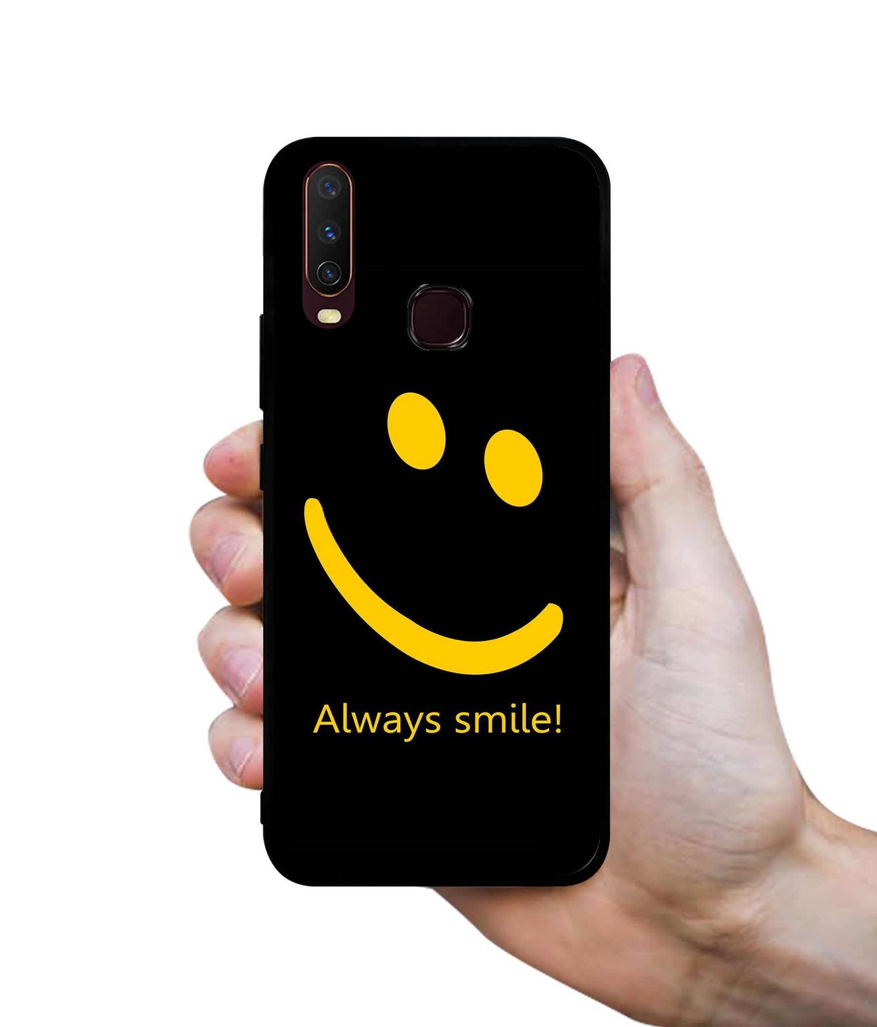 Always Smile Quote Design Designer 2D Printed Back Case Cover for Vivo Y17 / Y12 / Y15