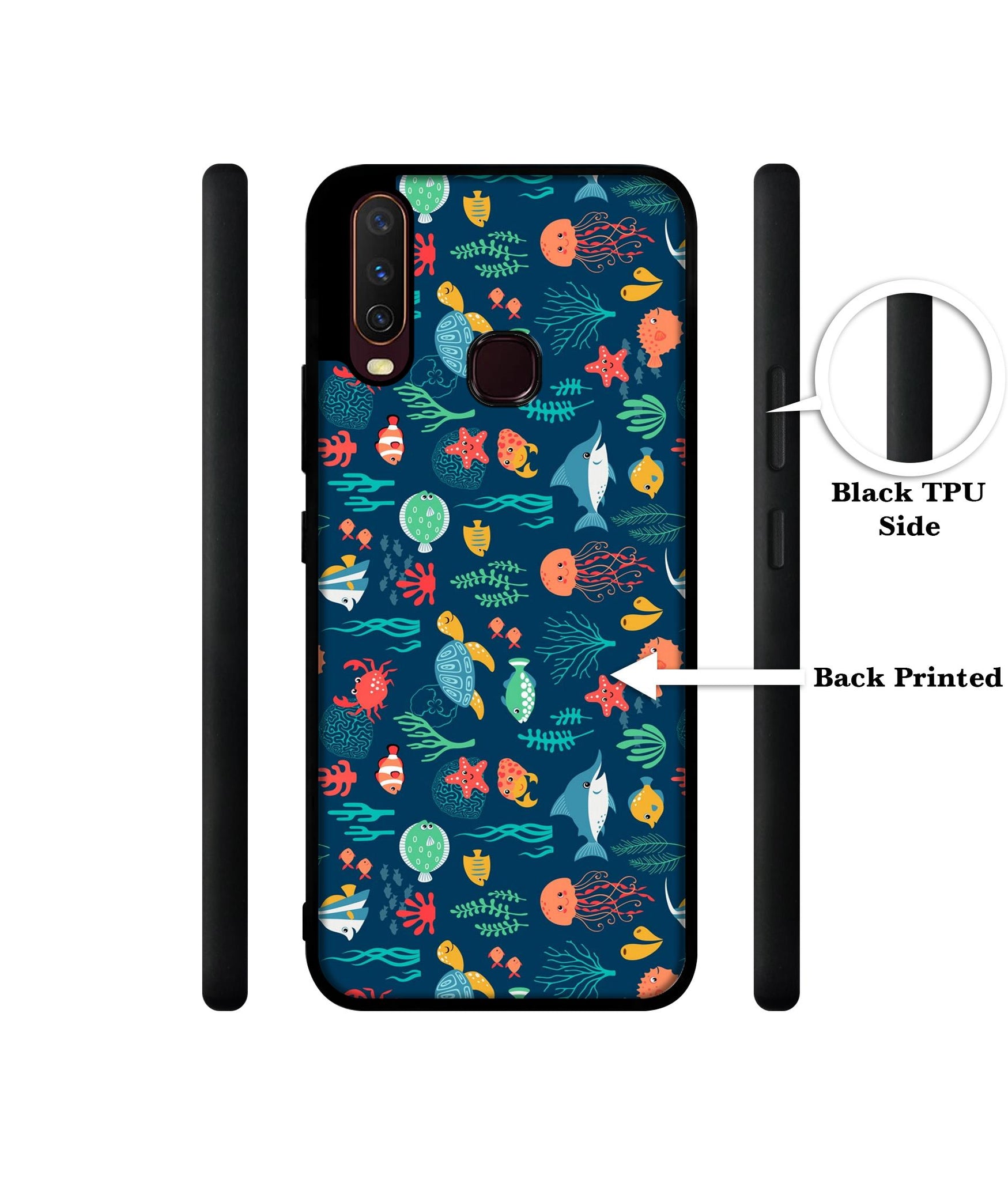 Aquarium Texture Design Designer 2D Printed Back Case Cover for Vivo Y17 / Y12 / Y15