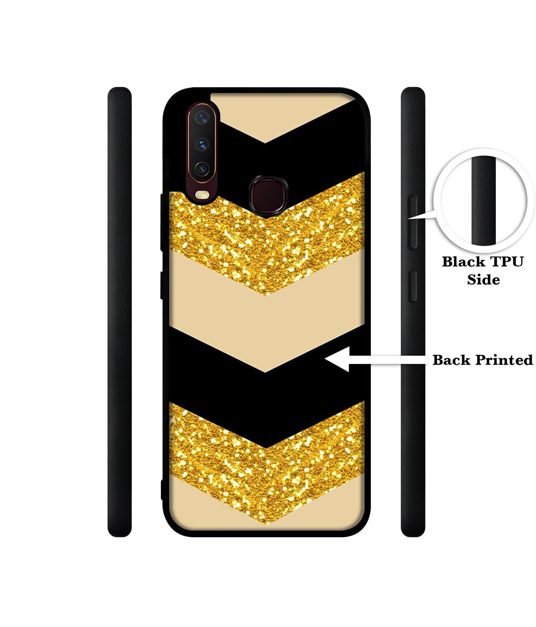 Black & Gold Design Designer 2D Printed Back Case Cover for Vivo Y17 / Y12 / Y15