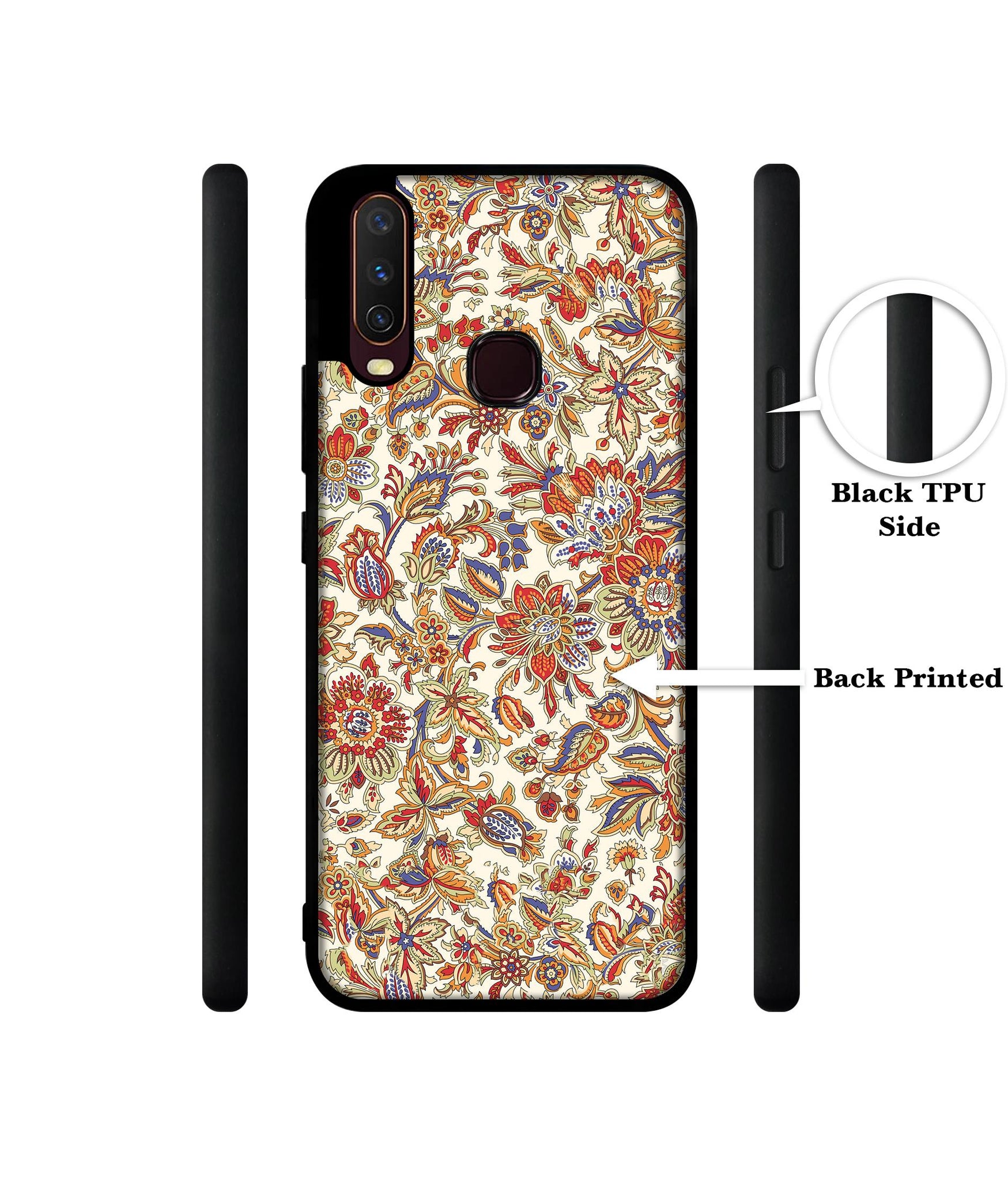 Floral Design Designer 2D Printed Back Case Cover for Vivo Y17 / Y12 / Y15