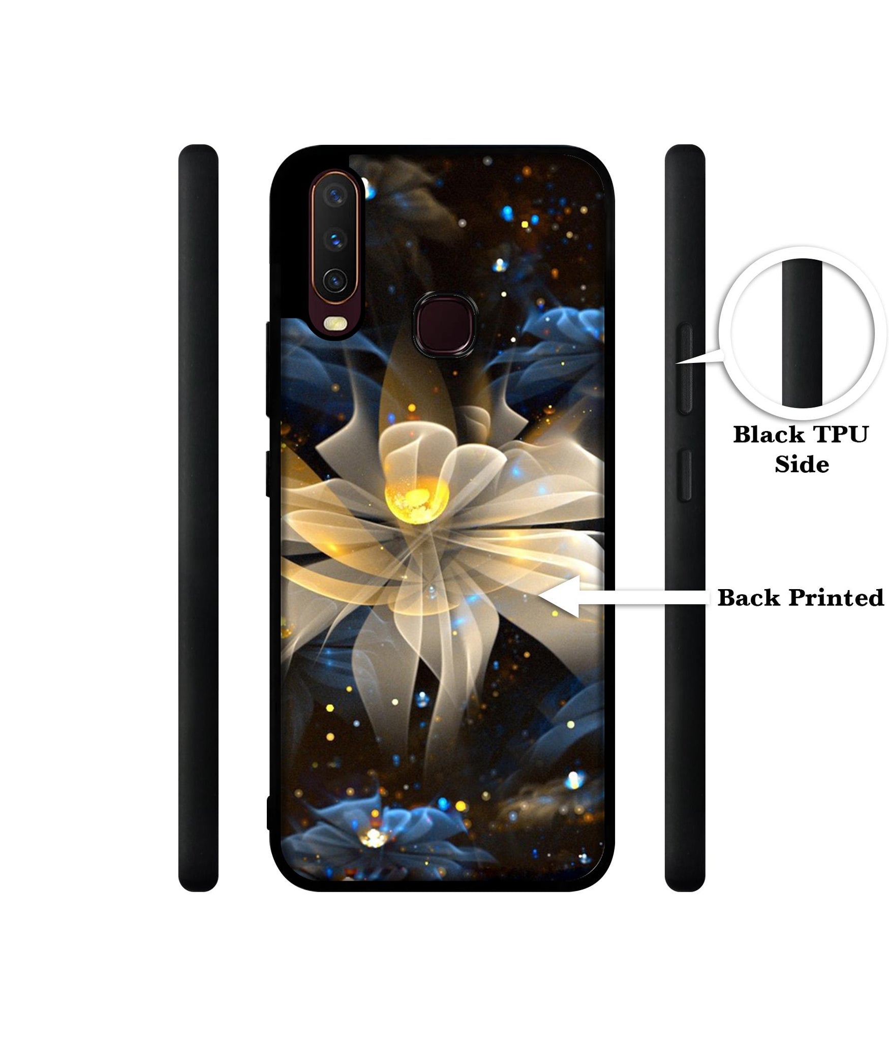 Art Flower Design Designer 2D Printed Back Case Cover for Vivo Y17 / Y12 / Y15