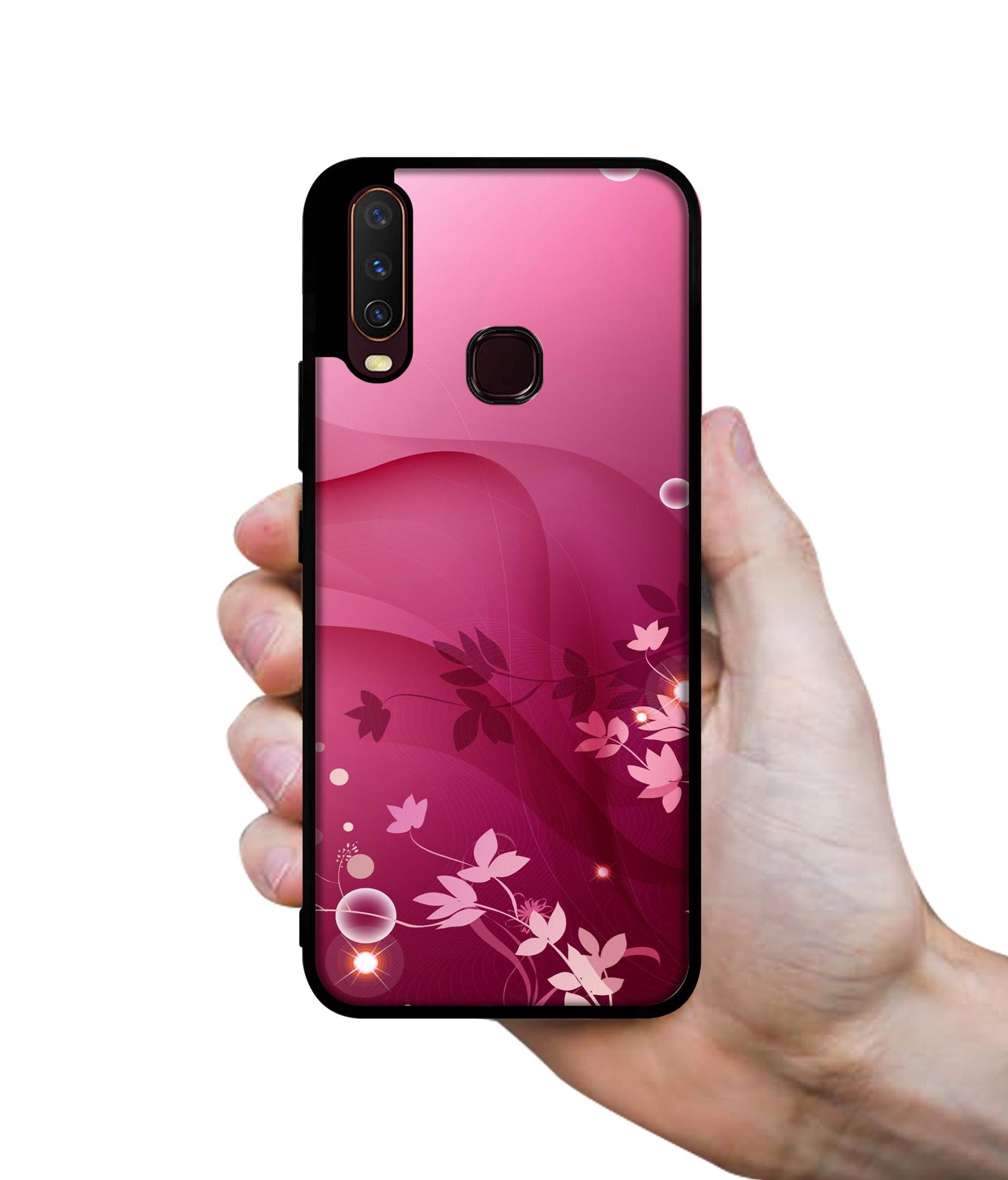 Pink Abstract Design Designer 2D Printed Back Case Cover for Vivo Y17 / Y12 / Y15