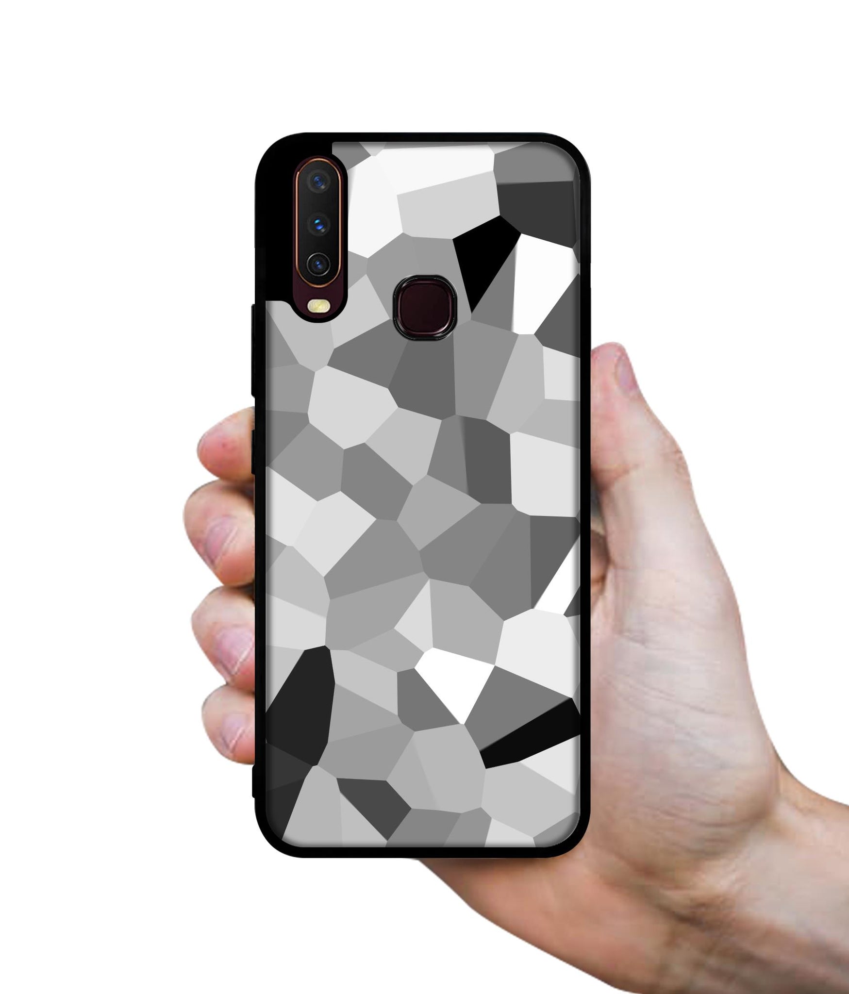 Black & White Mathematical Shape Design Designer 2D Printed Back Case Cover for Vivo Y17 / Y12 / Y15