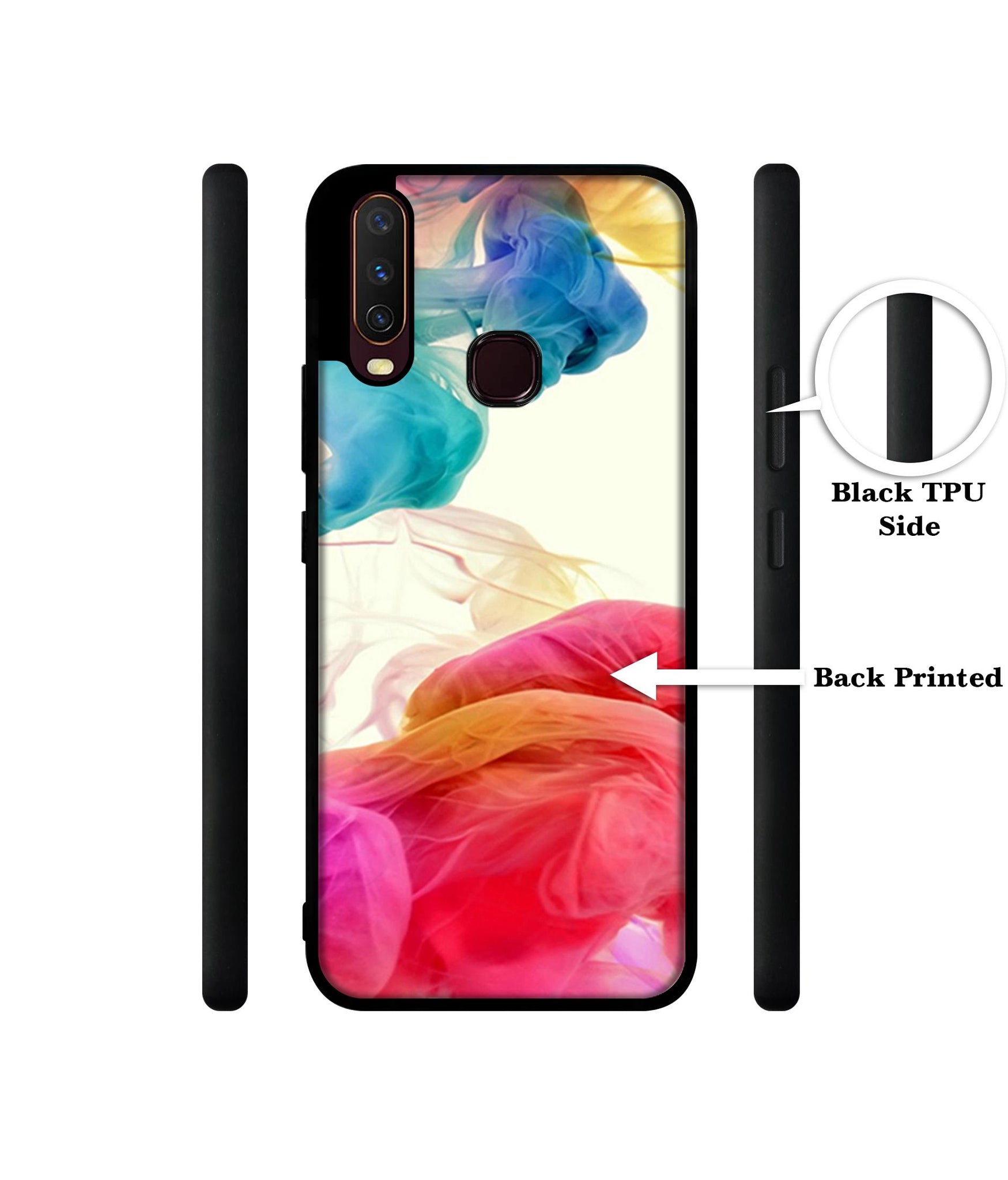 Colored Smoke Design Designer 2D Printed Back Case Cover for Vivo Y17 / Y12 / Y15