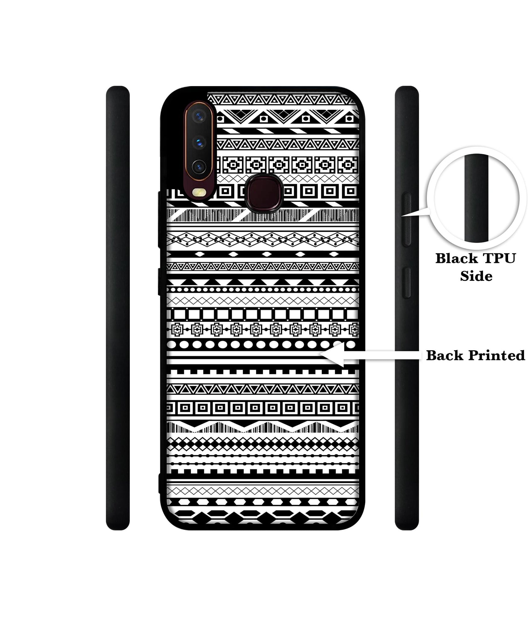 Black & White Patterns Design Designer 2D Printed Back Case Cover for Vivo Y17 / Y12 / Y15