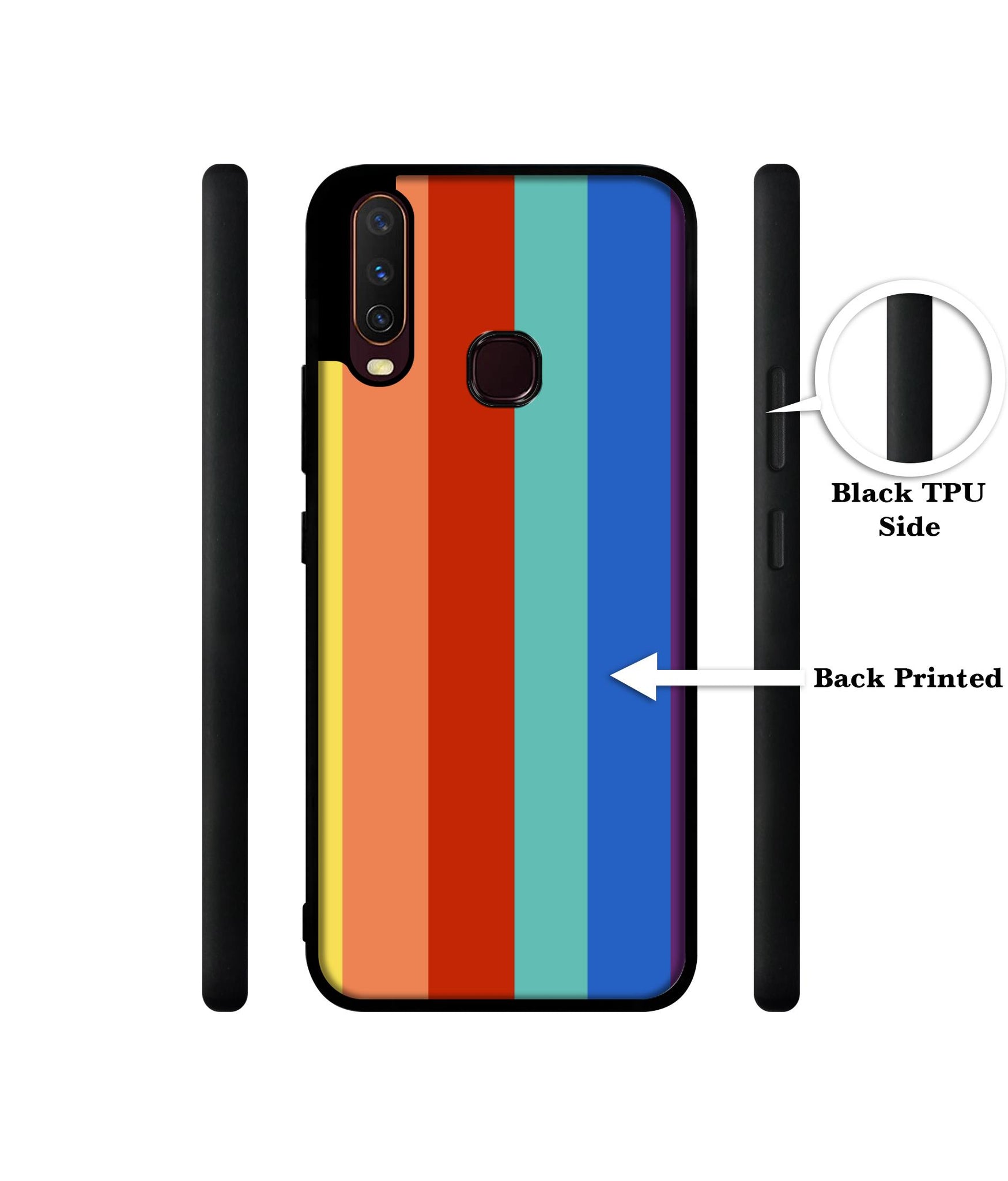 Rainbow Colors Design Designer 2D Printed Back Case Cover for Vivo Y17 / Y12 / Y15
