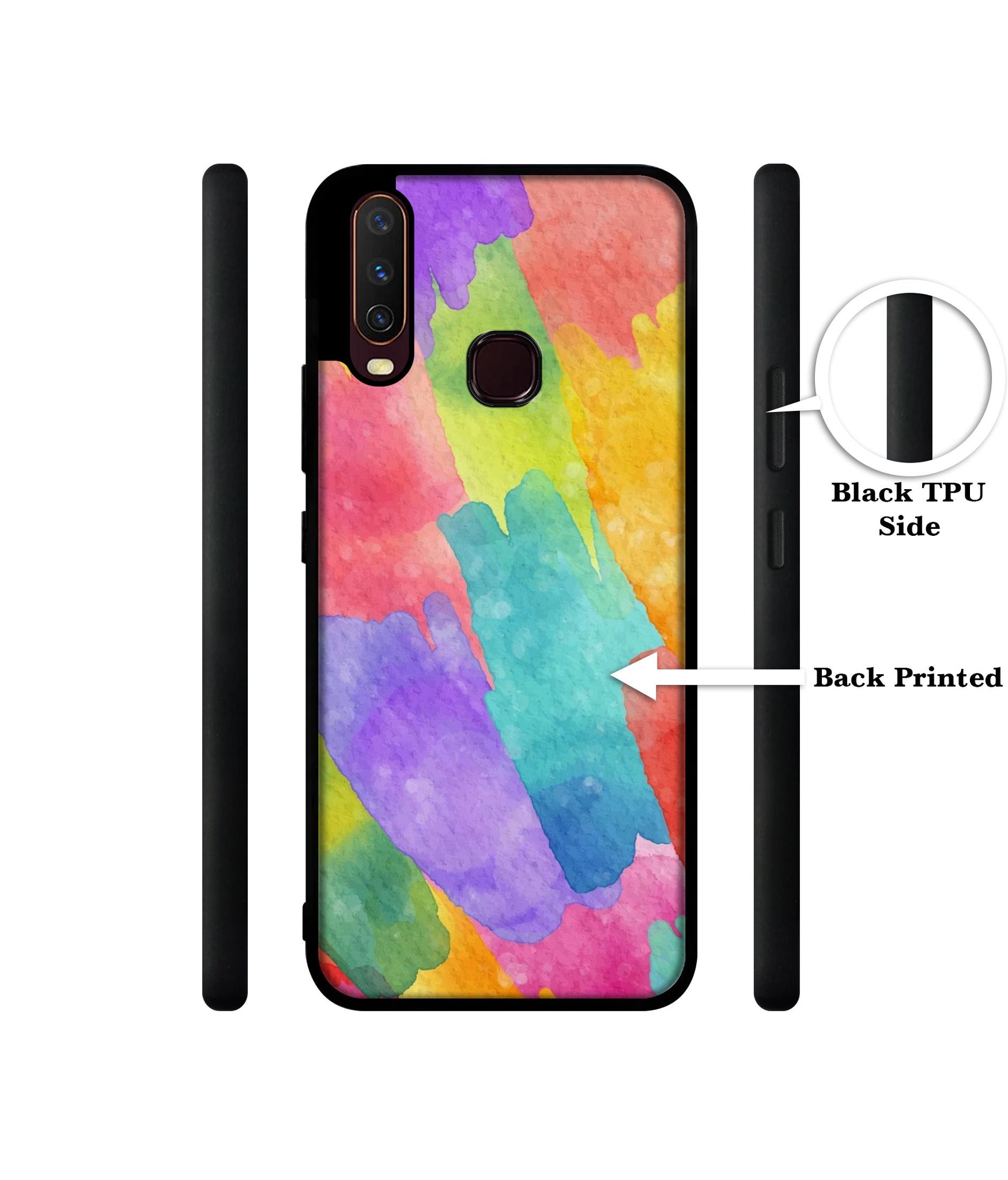Water Paint Colorful Abstract Design Designer 2D Printed Back Case Cover for Vivo Y17 / Y12 / Y15