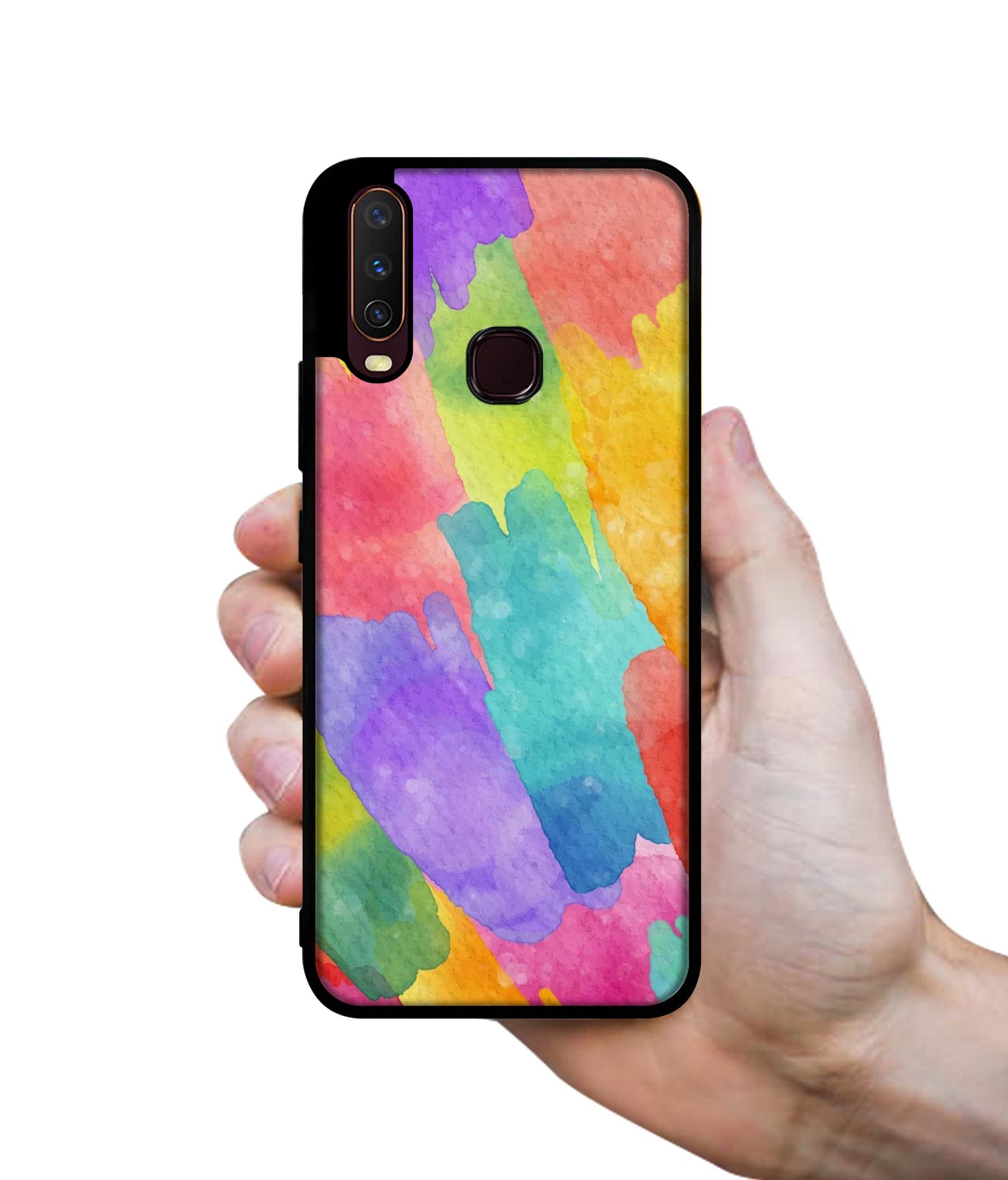 Water Paint Colorful Abstract Design Designer 2D Printed Back Case Cover for Vivo Y17 / Y12 / Y15