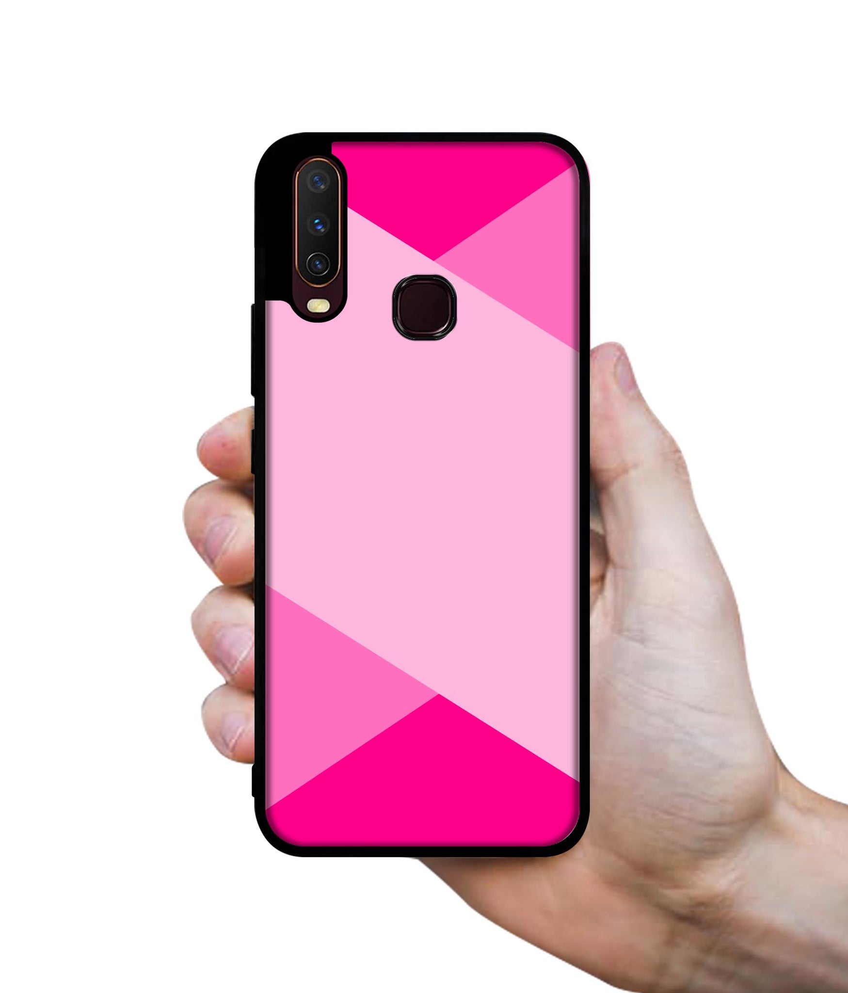 Pink Cross Vector Design Designer 2D Printed Back Case Cover for Vivo Y17 / Y12 / Y15