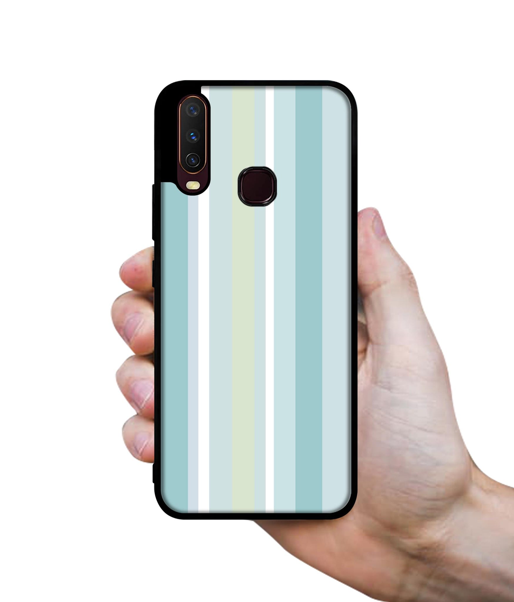 Light Green Stripes Design Designer 2D Printed Back Case Cover for Vivo Y17 / Y12 / Y15