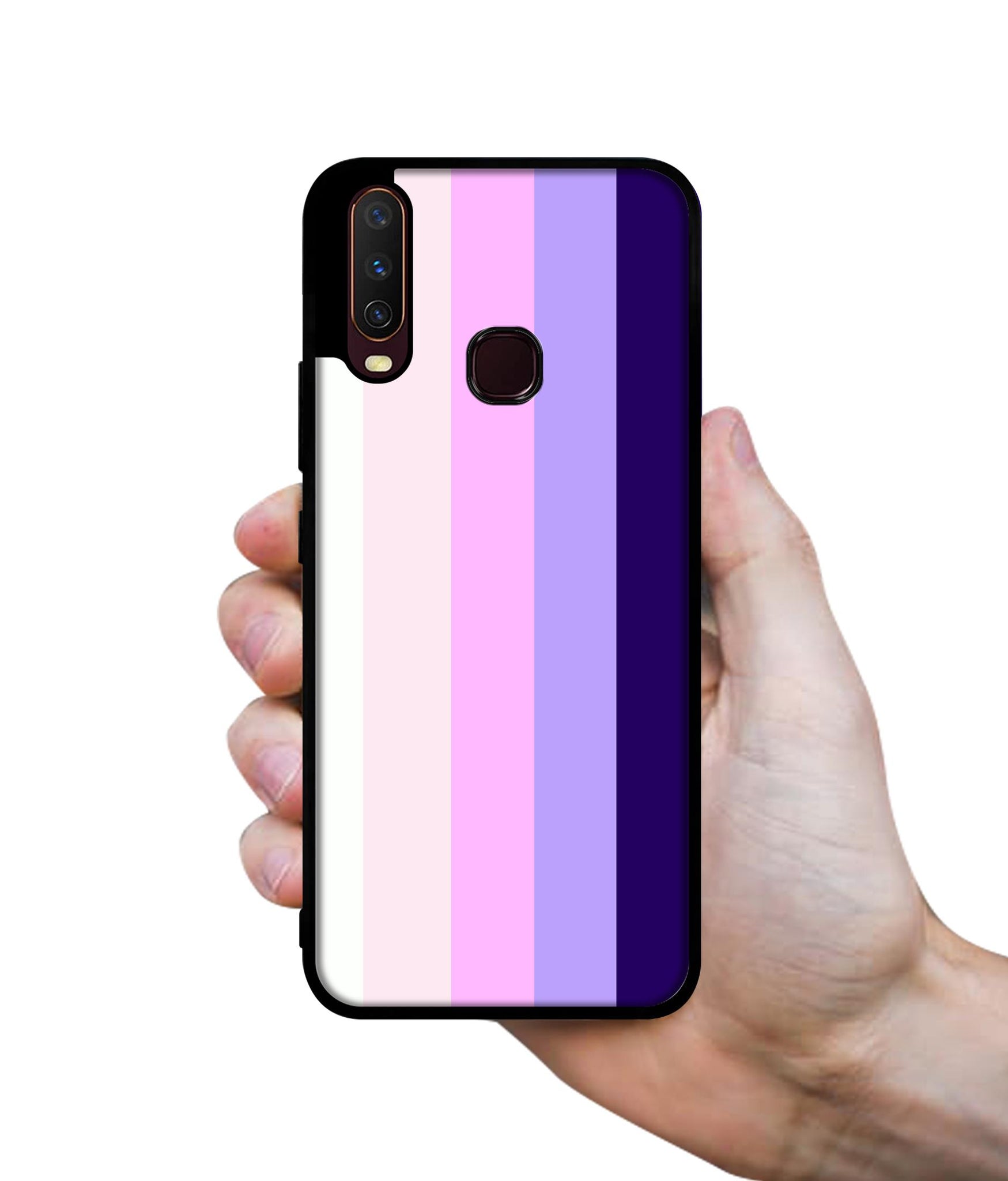 Pink and Purple Lines Design Designer 2D Printed Back Case Cover for Vivo Y17 / Y12 / Y15