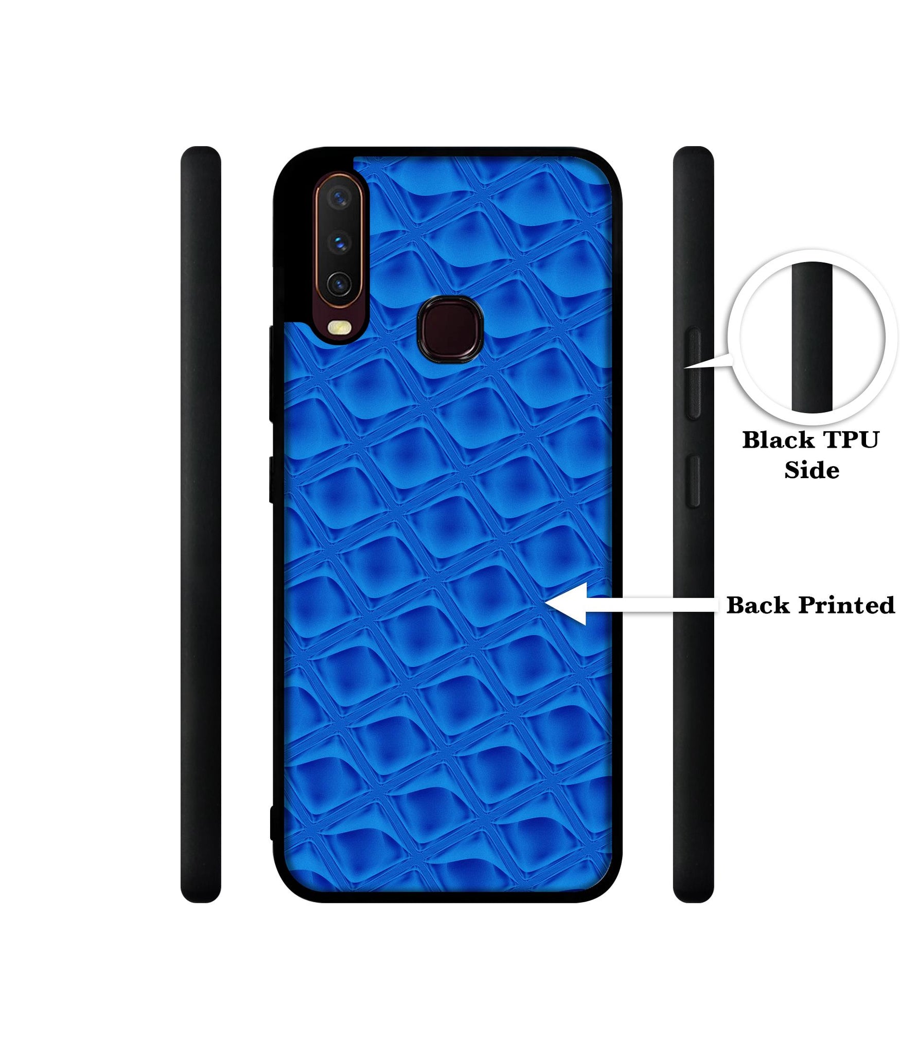 Blue Diamond Design Designer 2D Printed Back Case Cover for Vivo Y17 / Y12 / Y15