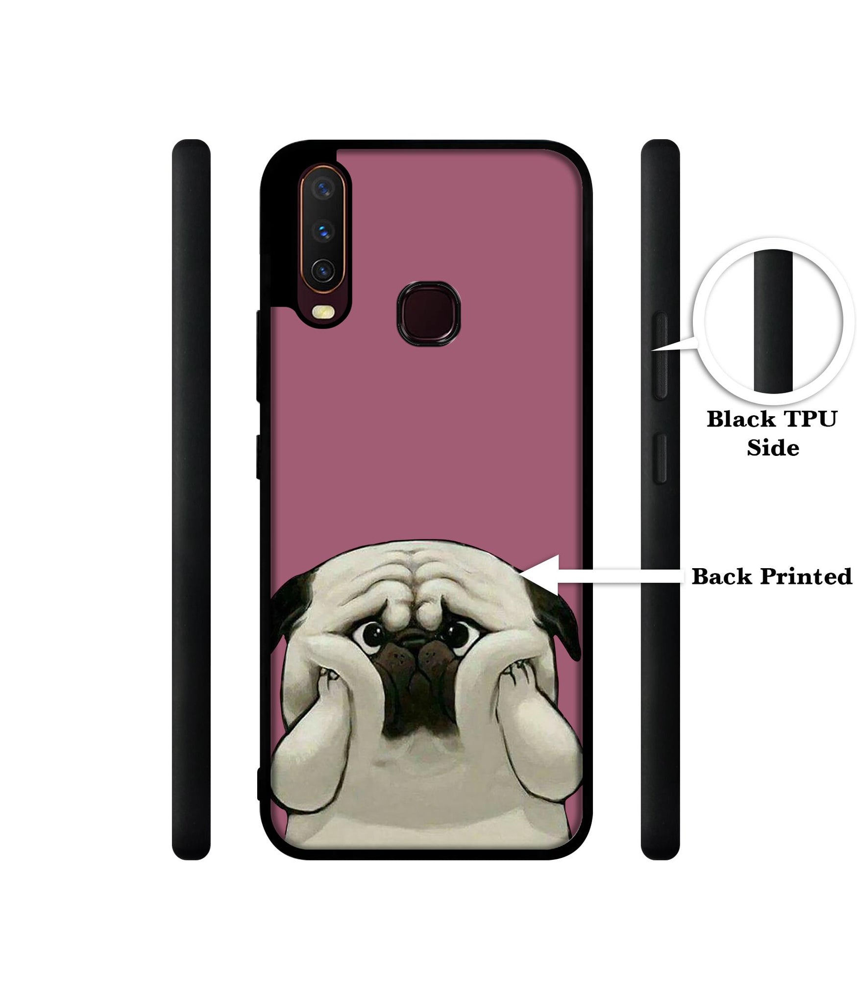 Cute Pug Holding Big Cheeks Design Designer 2D Printed Back Case Cover for Vivo Y17 / Y12 / Y15