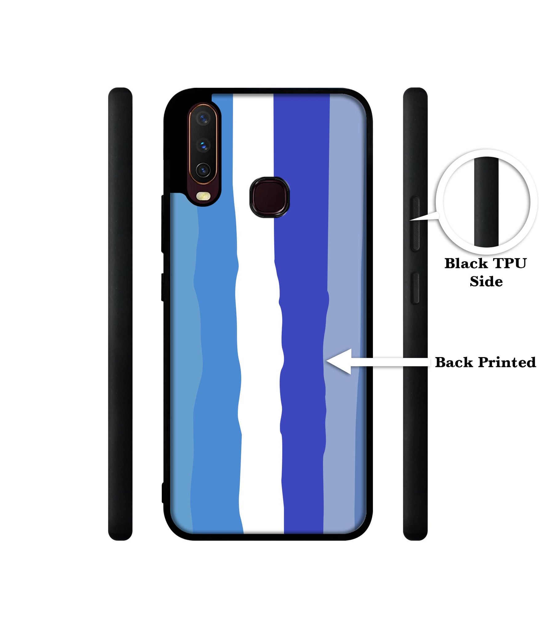 Blue Stripes Rainbow Design Designer 2D Printed Back Case Cover for Vivo Y17 / Y12 / Y15