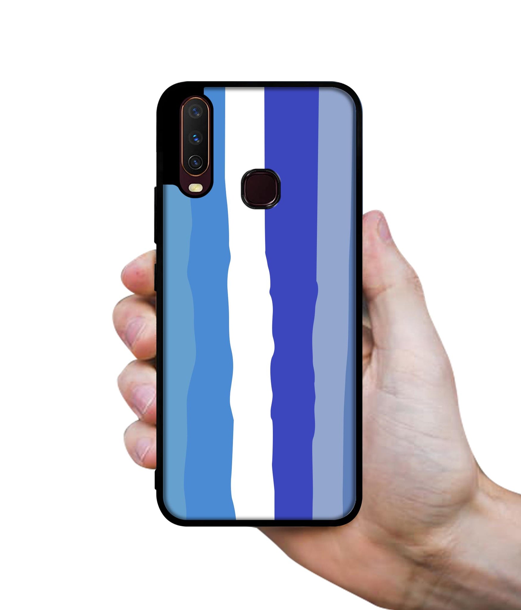 Blue Stripes Rainbow Design Designer 2D Printed Back Case Cover for Vivo Y17 / Y12 / Y15